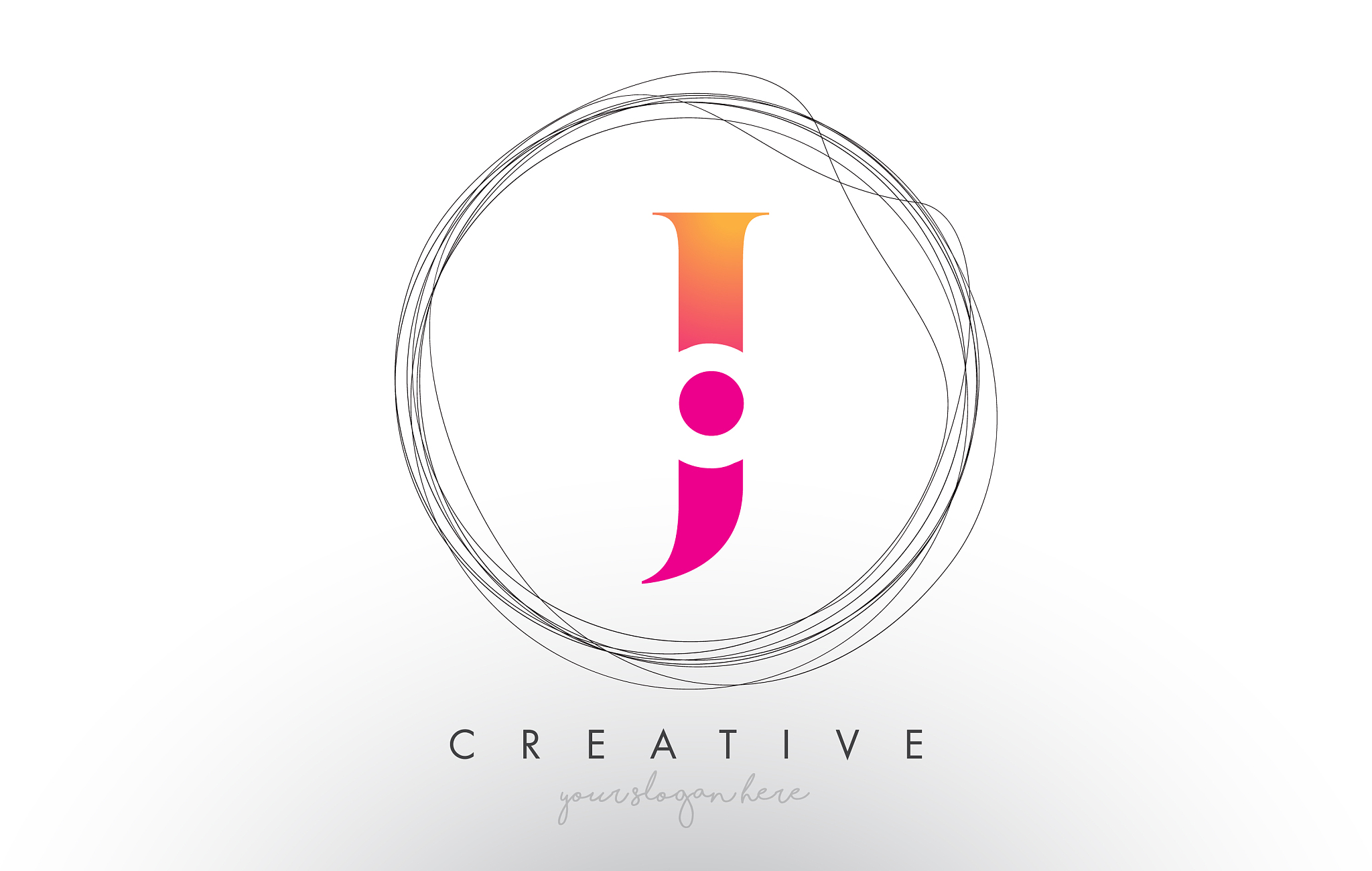 artistic j letter logo design with creative