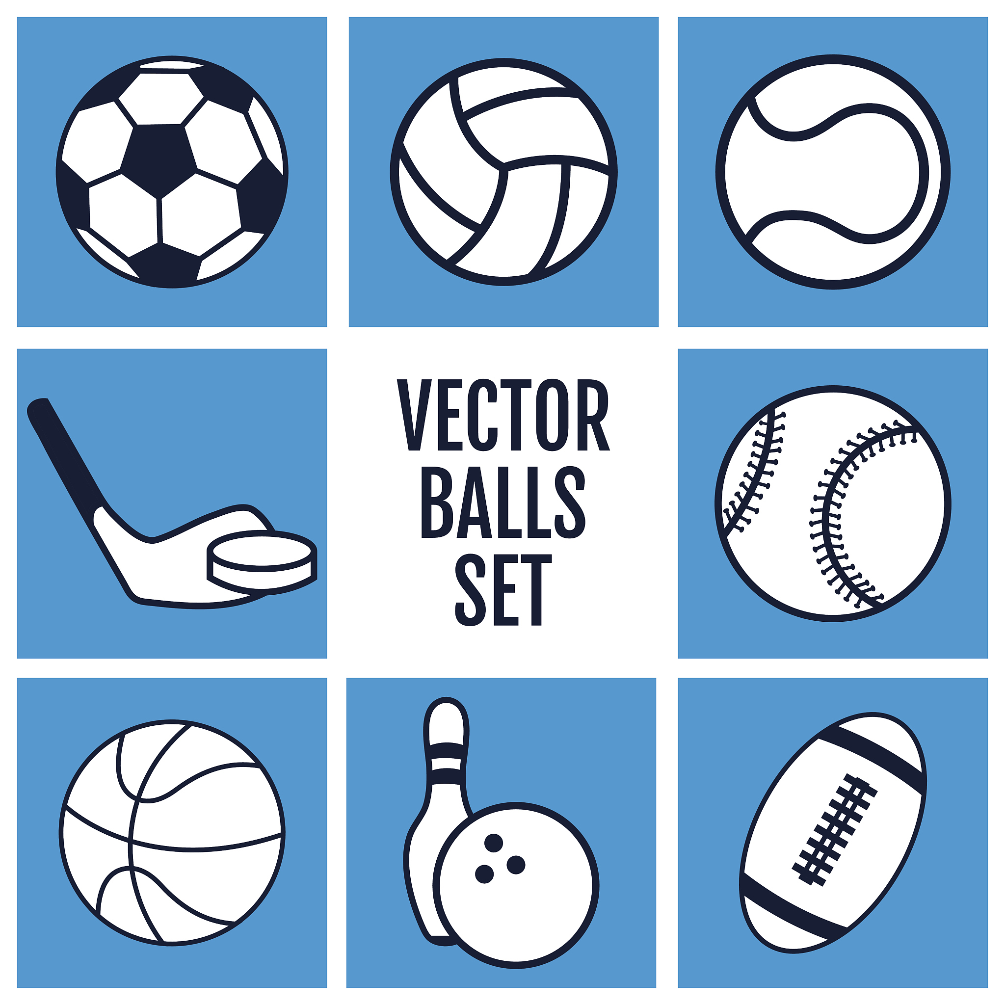 set of icons sports balls.