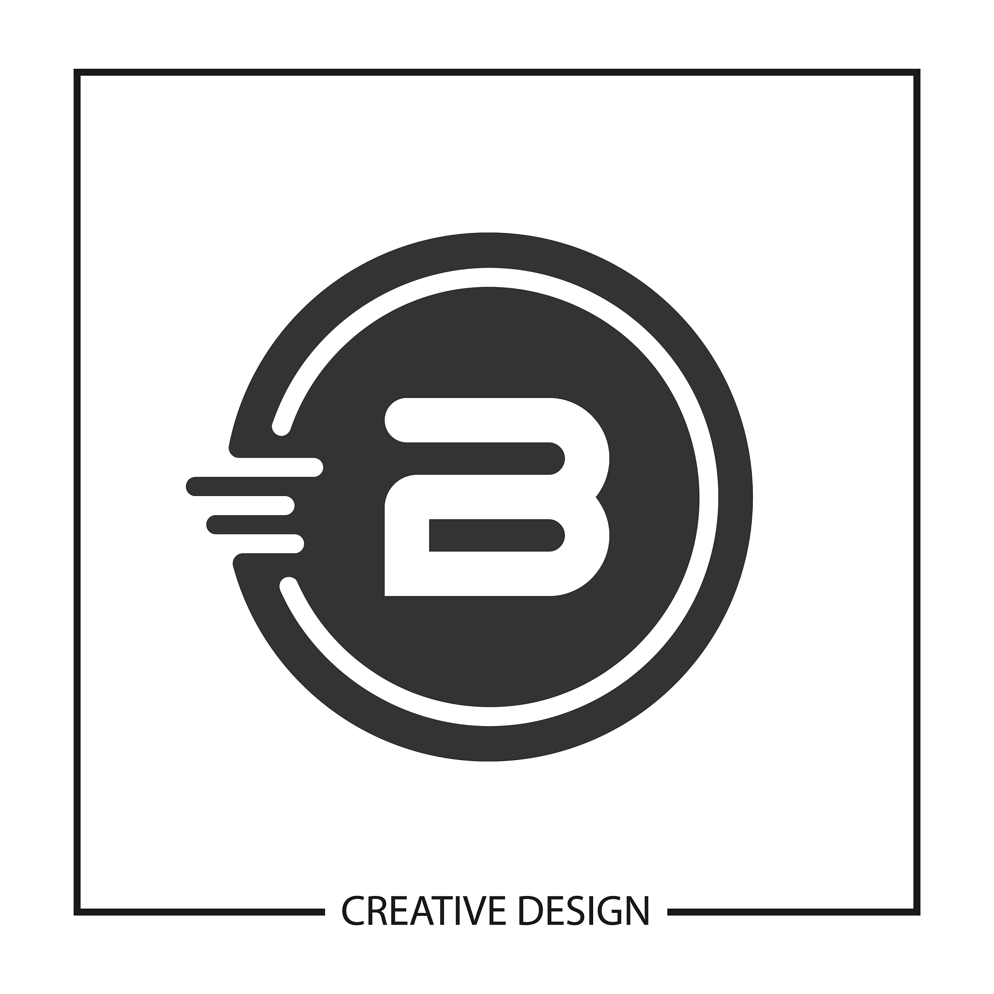 initial letter b logo template design
