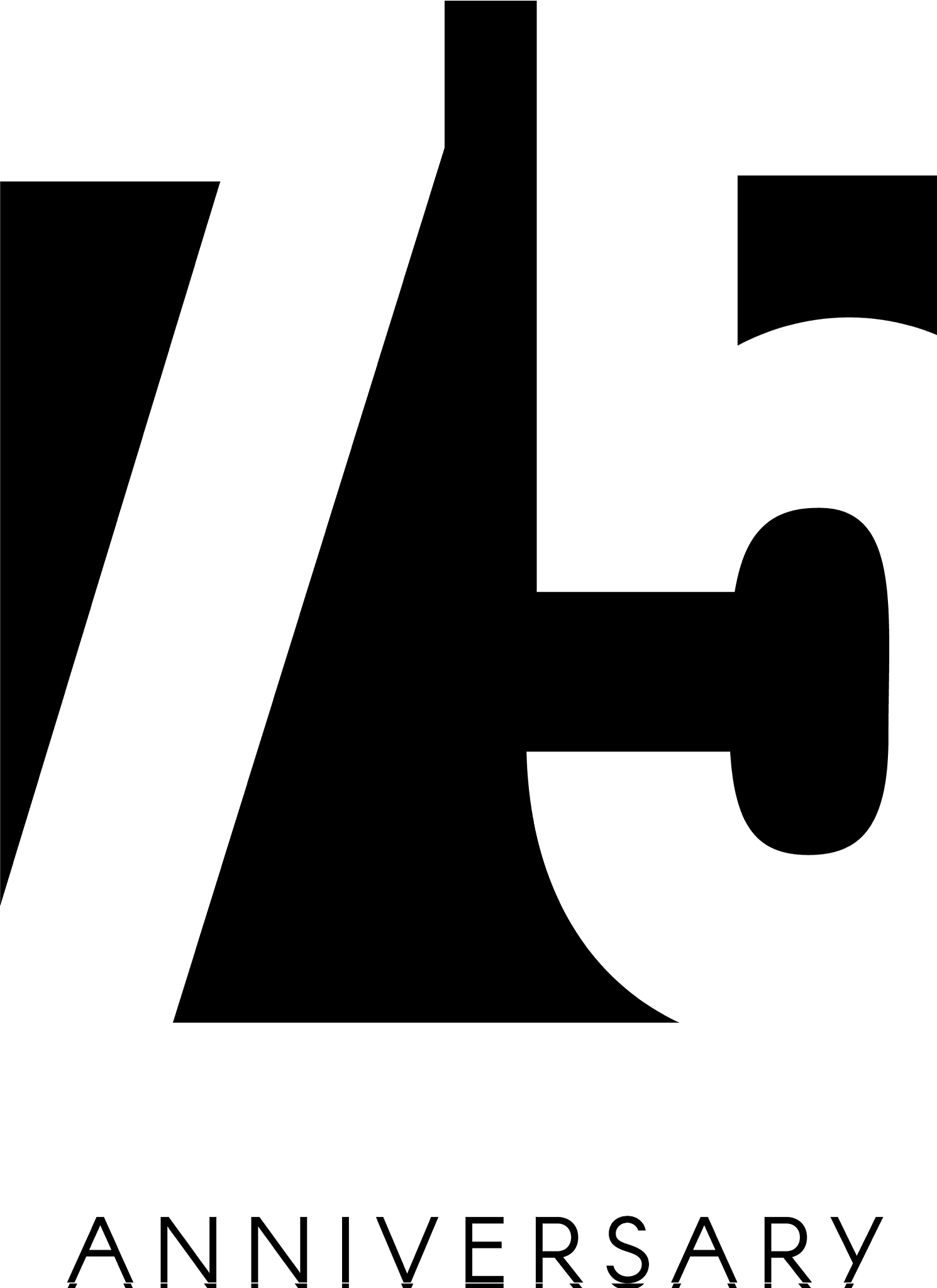 seventy five anniversary minimalistic logo