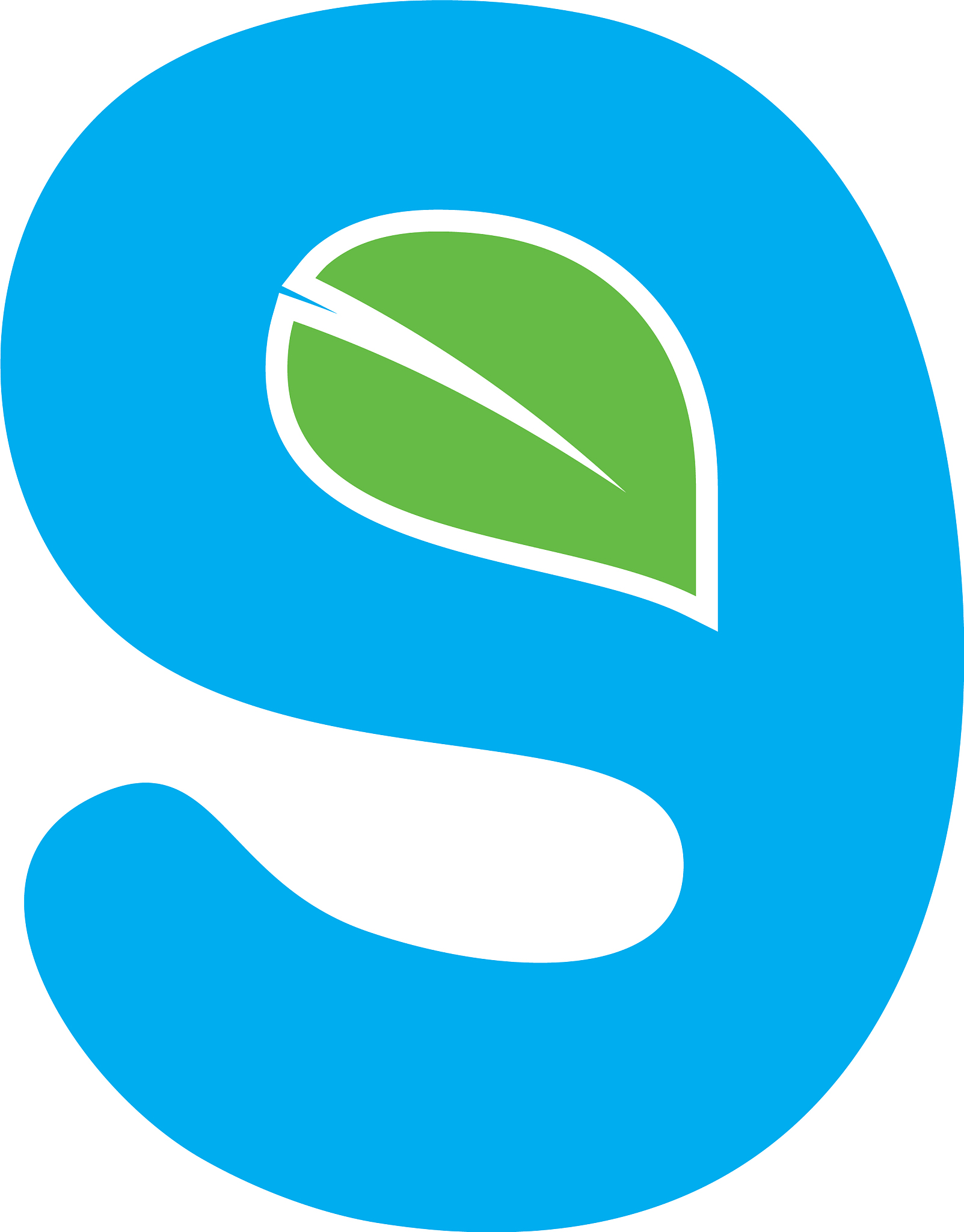 initial letter g logo with green leaf ecology