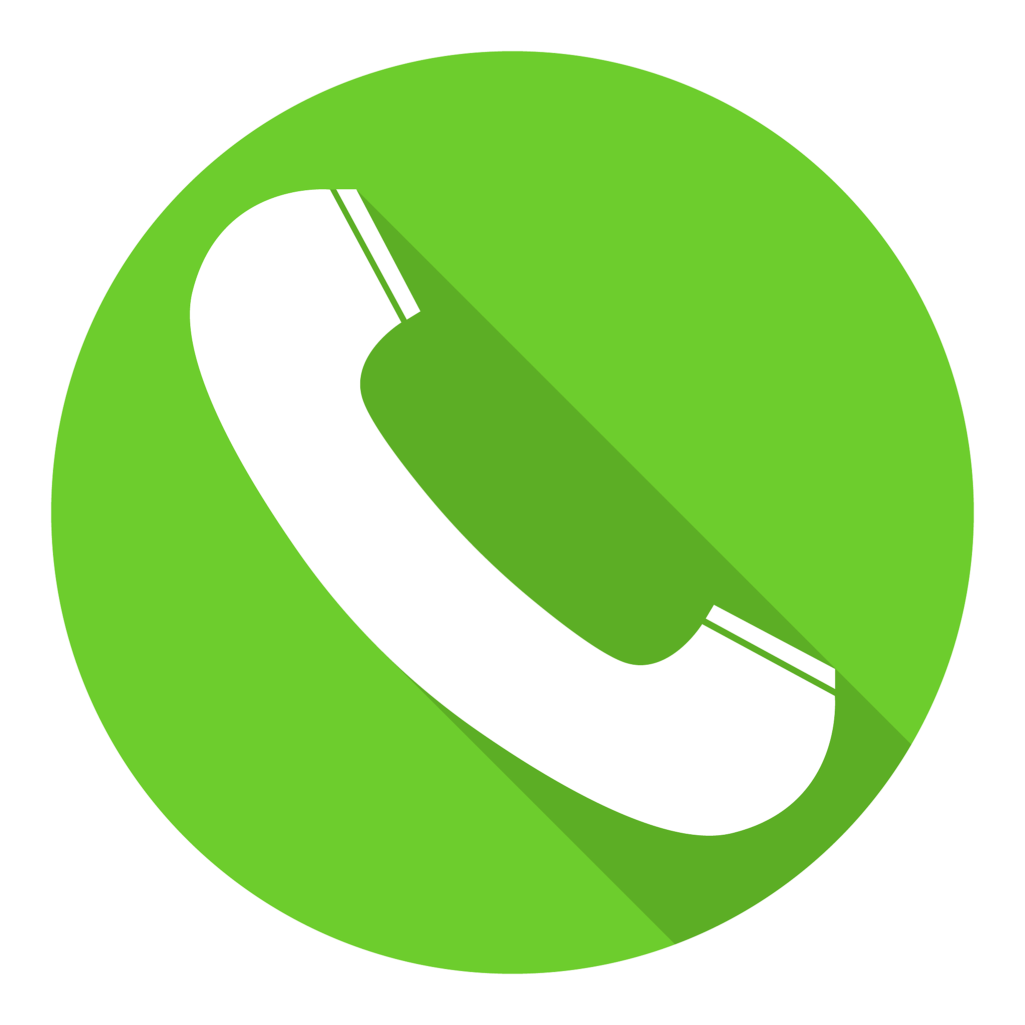 white phone receiver on green background