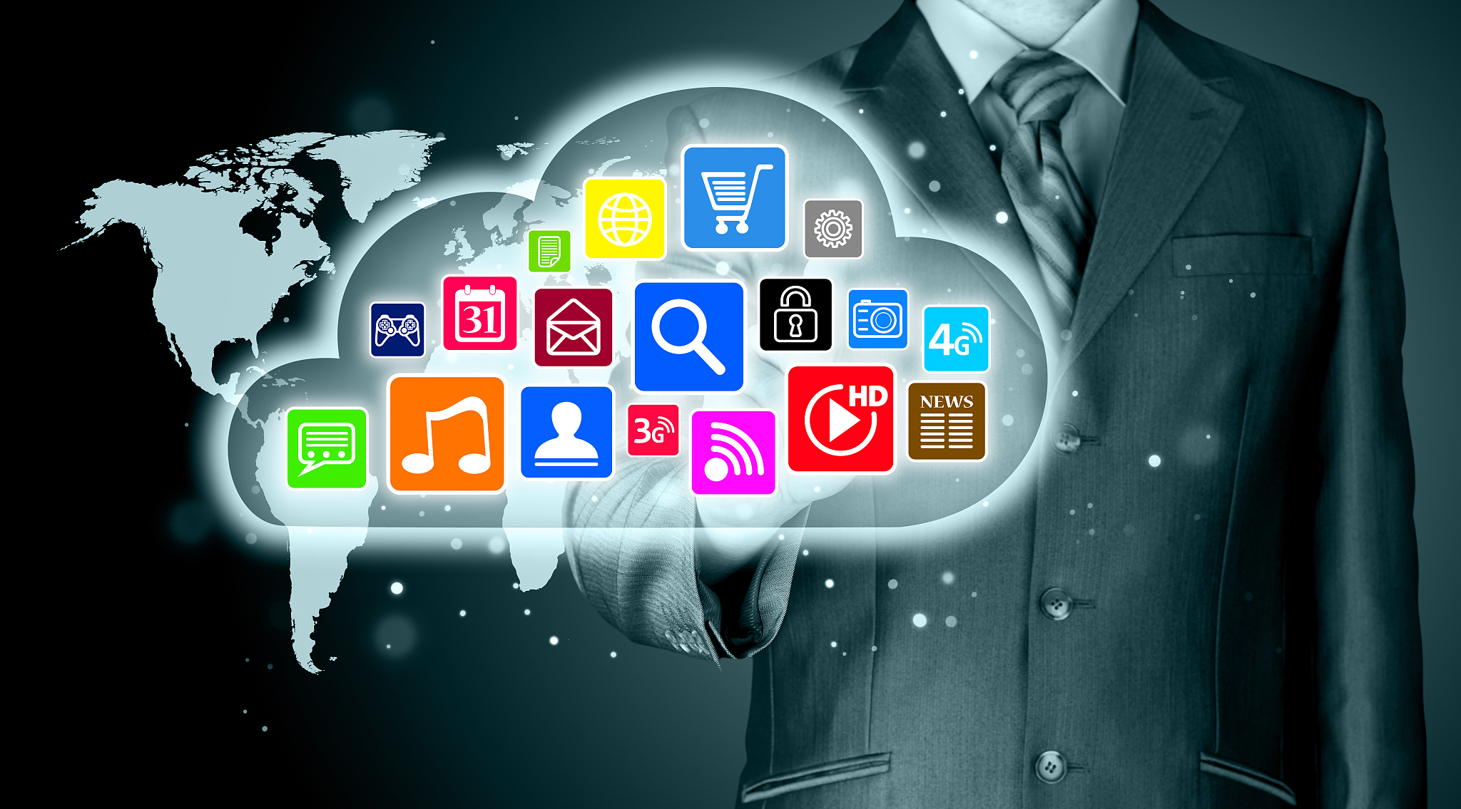 cloud computing touchscreen interface