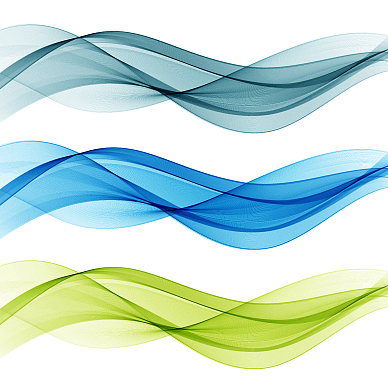 blue and green transparent waves set