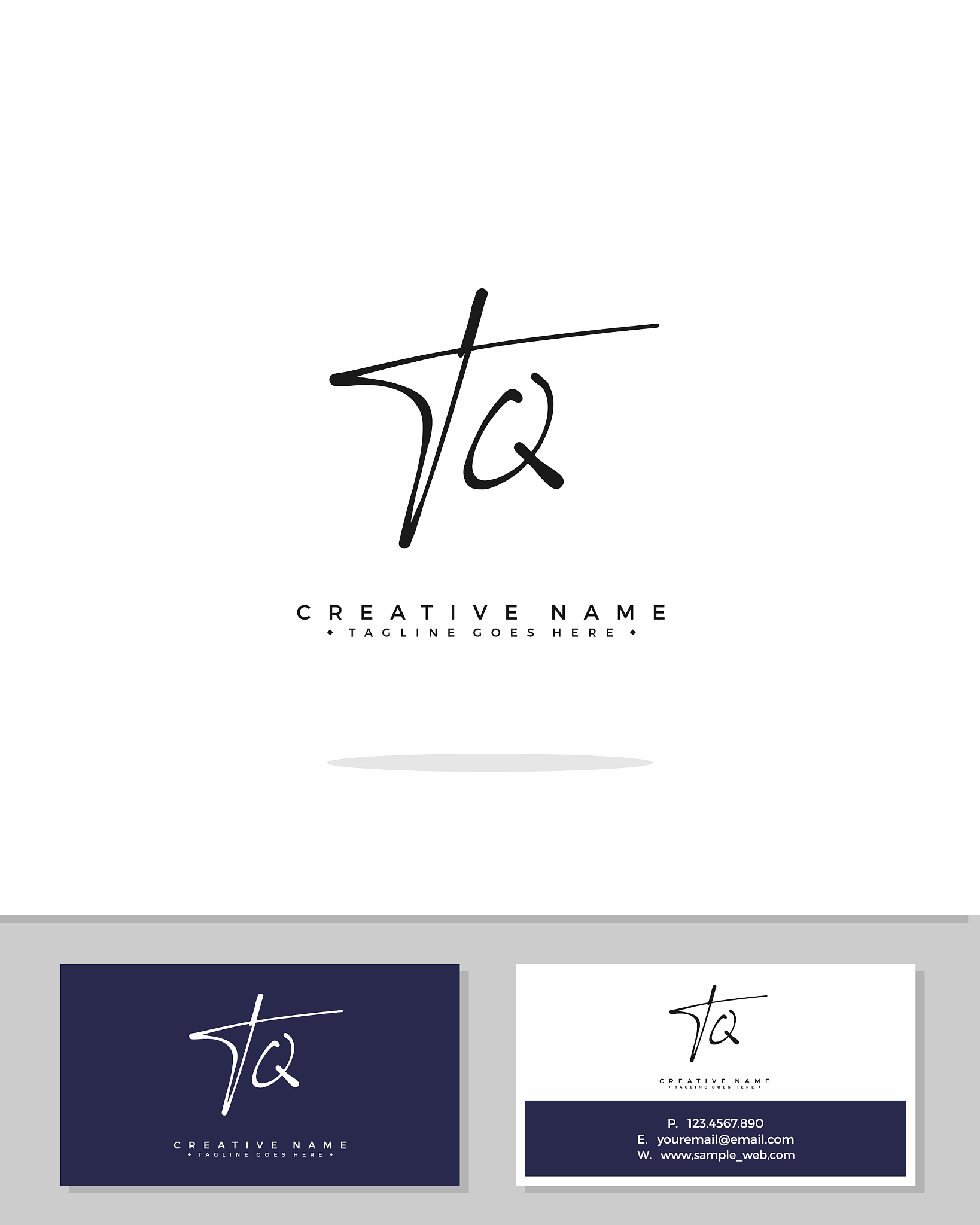 t q tq initial logo signature handwriting