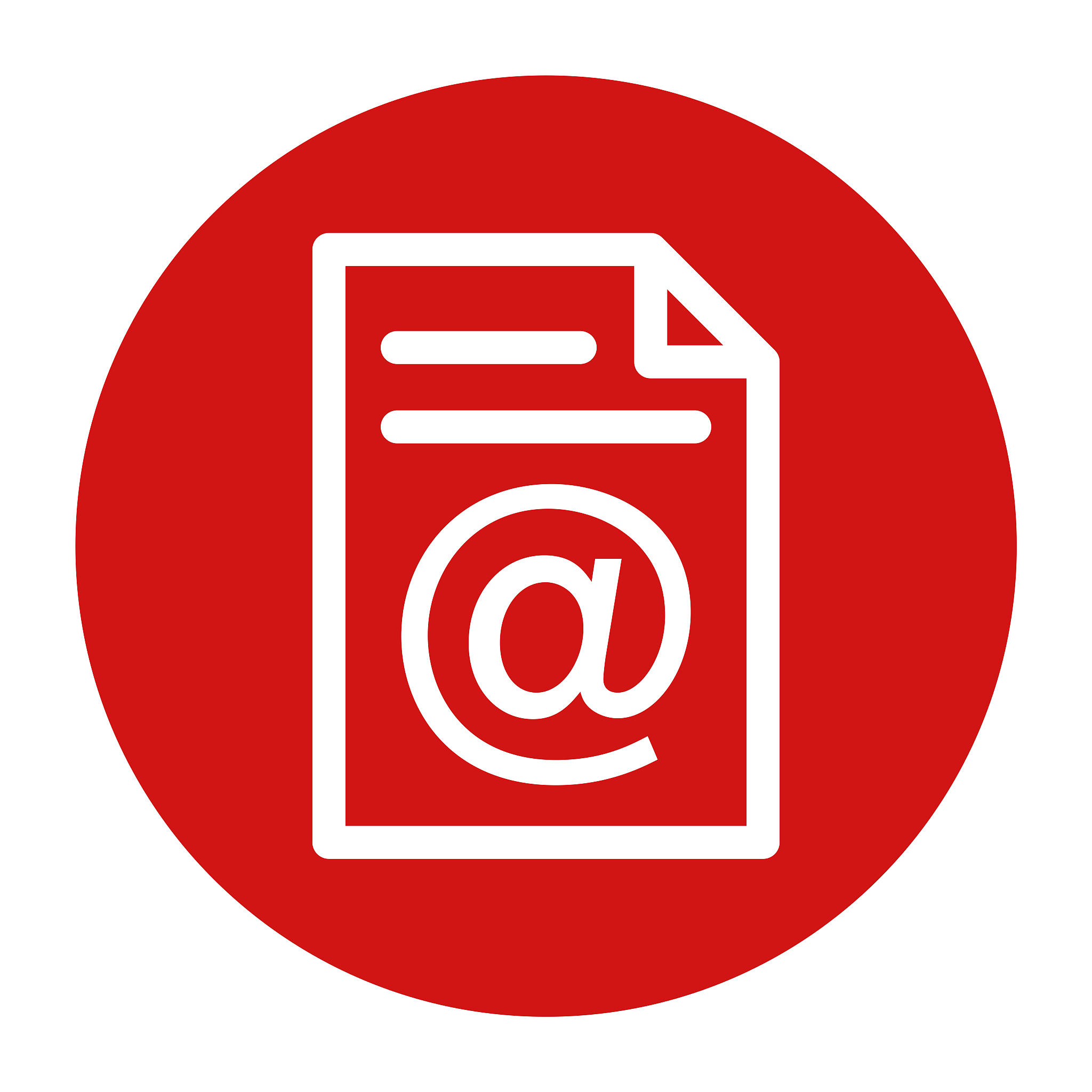 email address page icon flat red round button vector illustratio