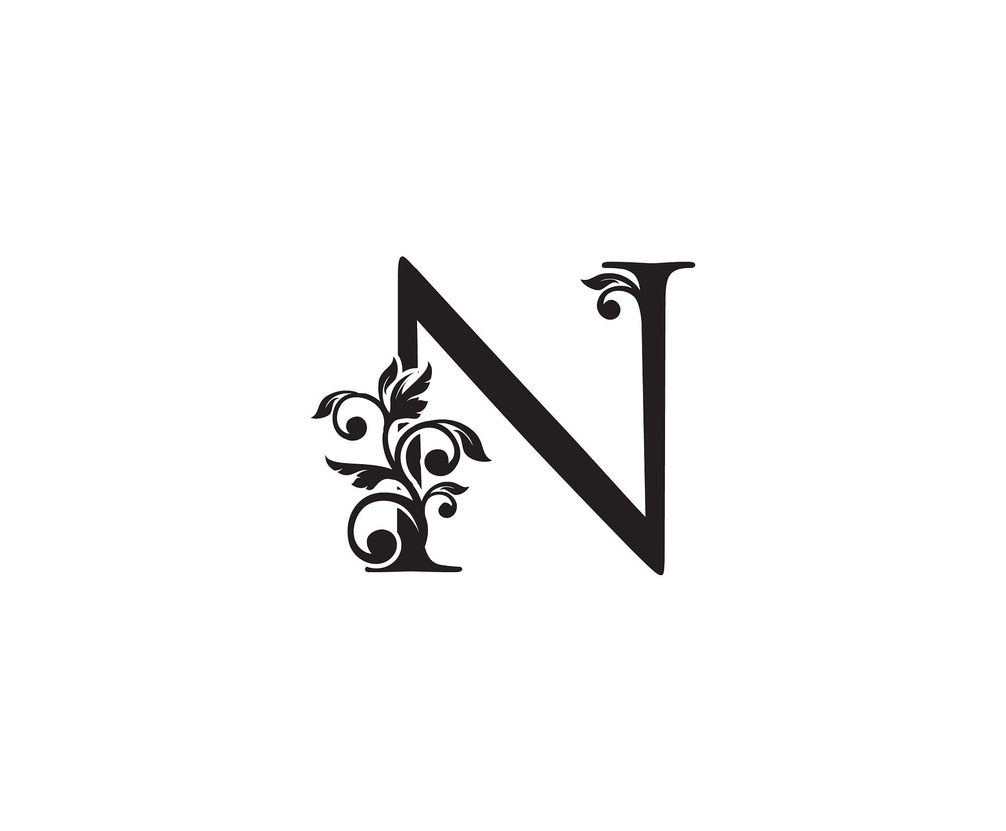 vintage letter n logo classic n letter design