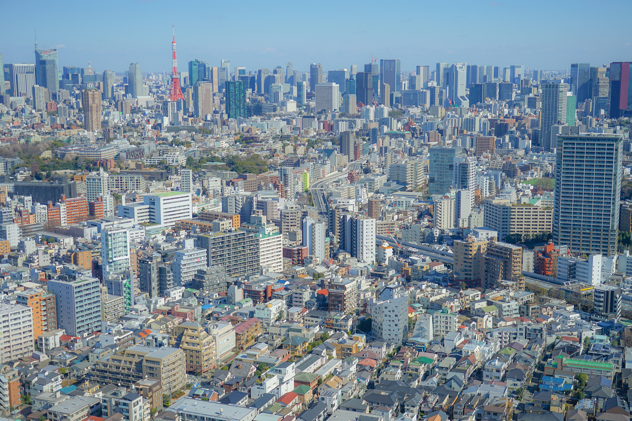 tokyo skyline seen from the ebisu garden place observatory
