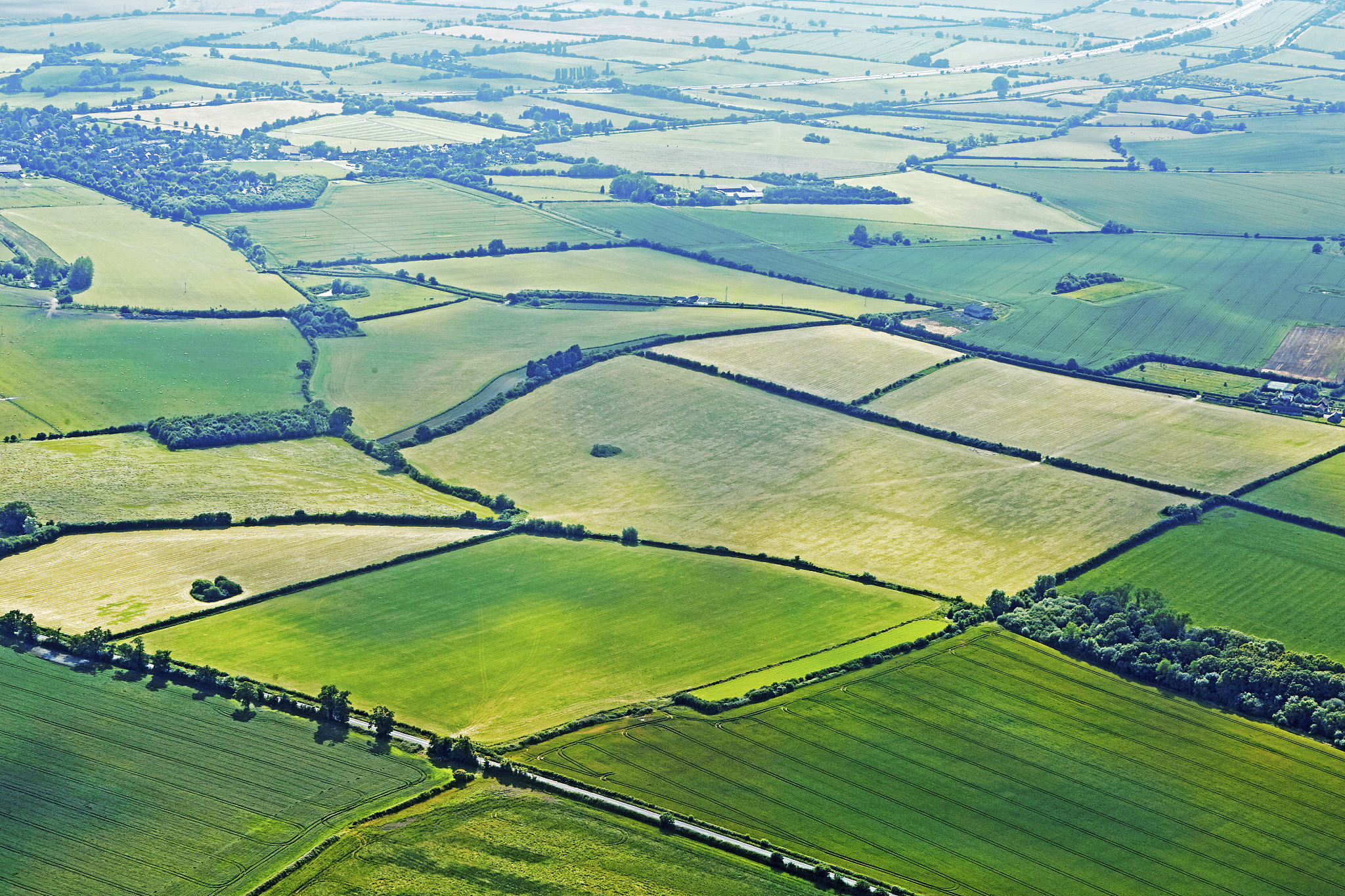 aerial view of farmland in buckinghamshire