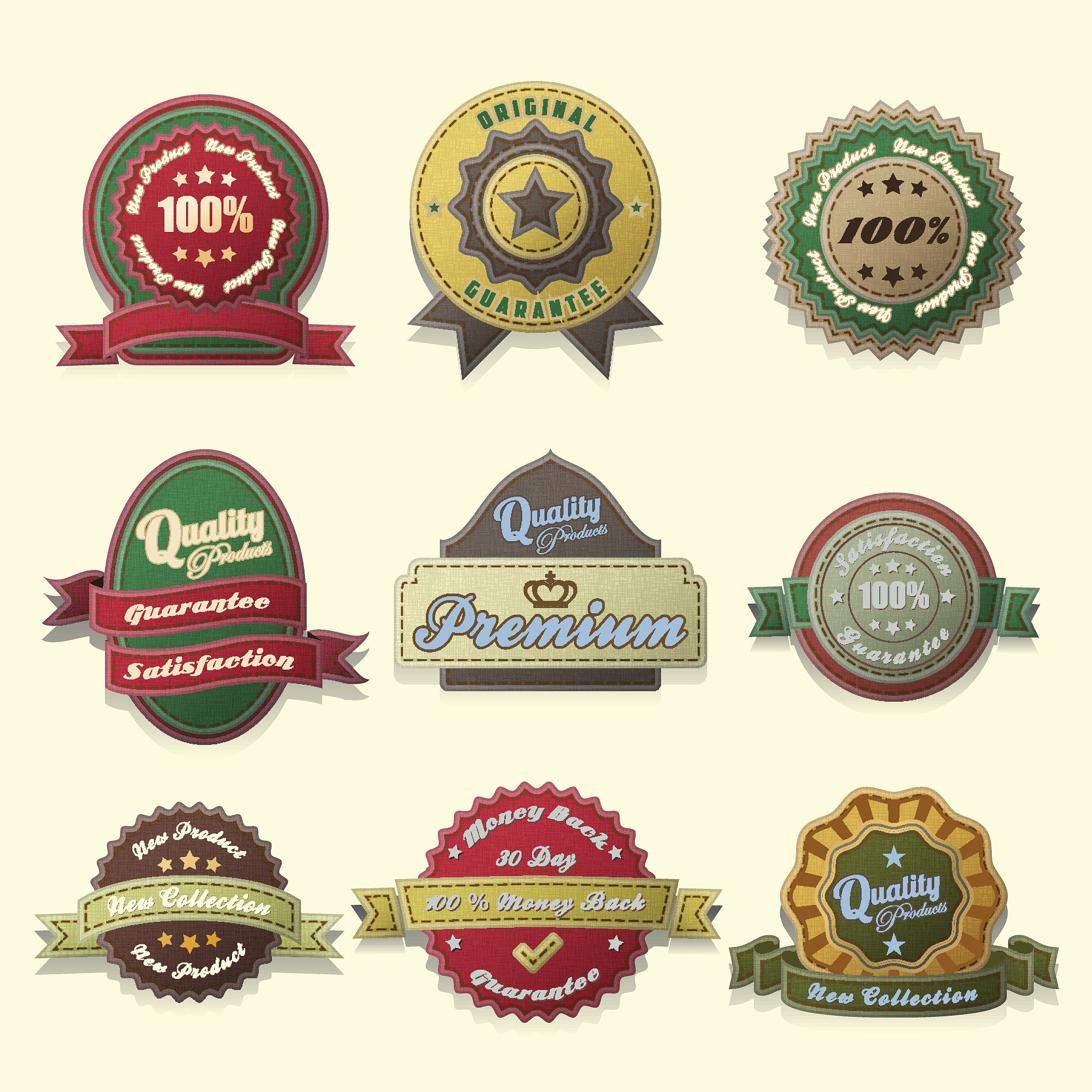 vintage style badges and labels design set
