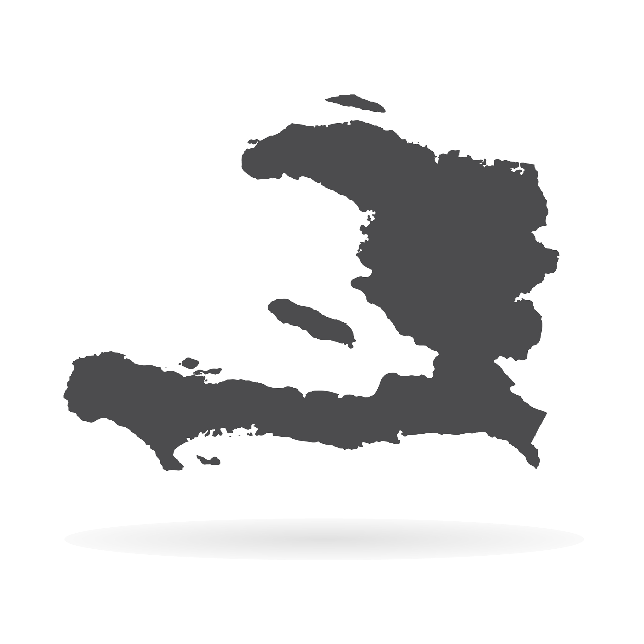 map haiti isolated black on