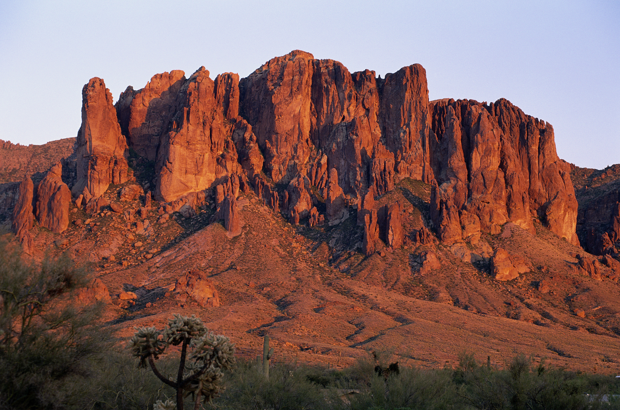 usa, arizona, tonto national forest, superstition mountains, sun