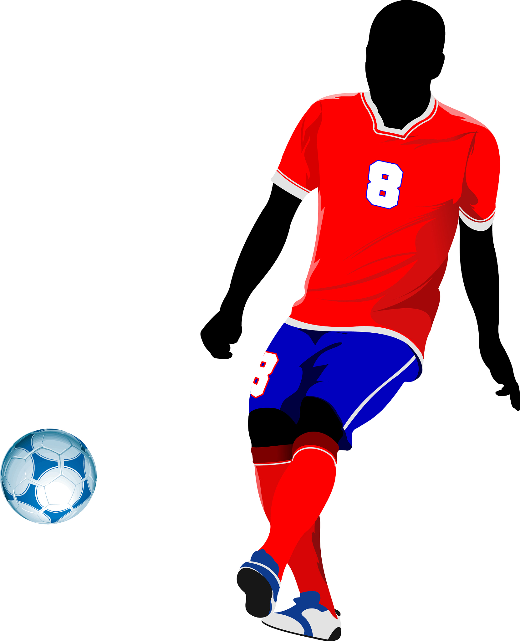 football player on the field colored for designers