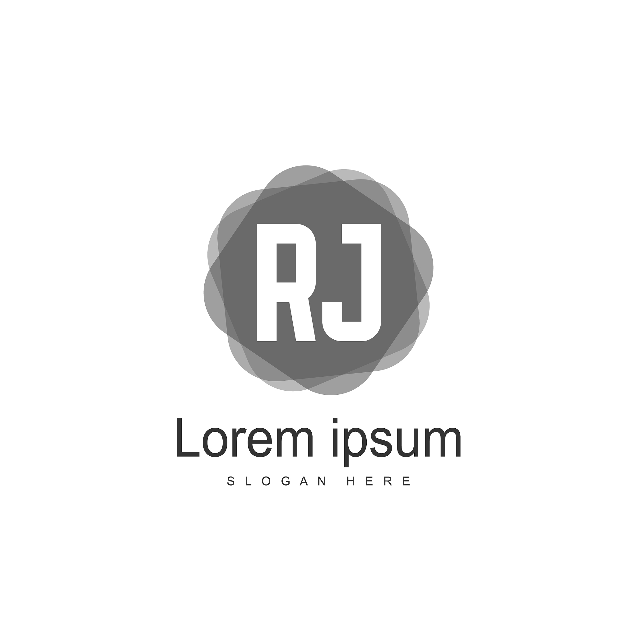 rj logo template design initial letter logo design