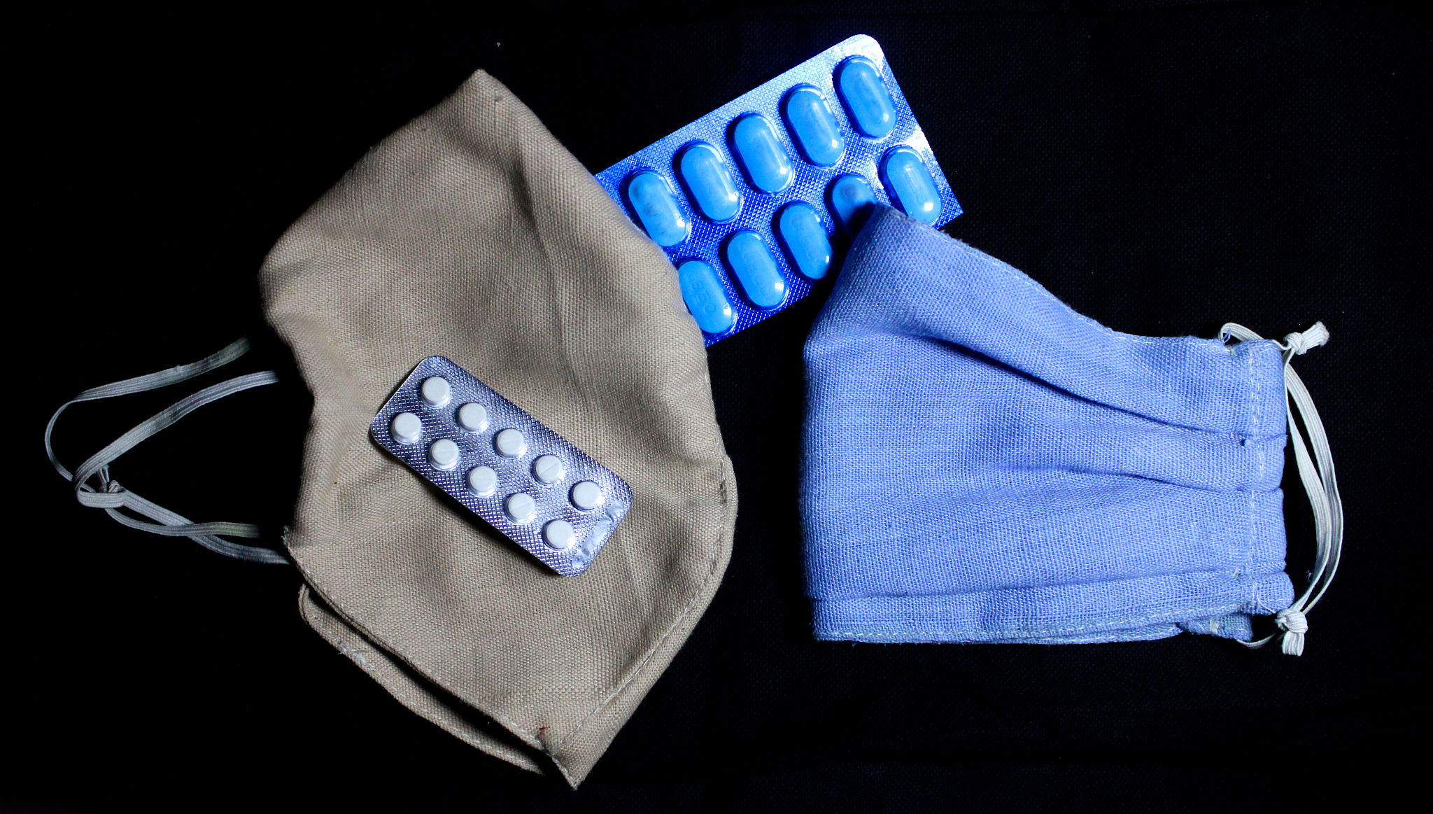 this is a picture of homemade reusable face masks and a pair of 