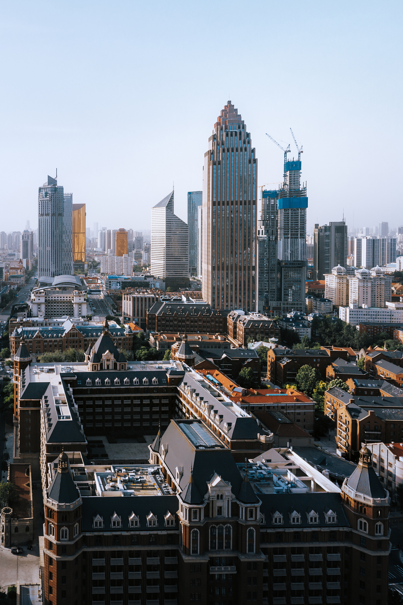 天津城市街头城市风光建筑群