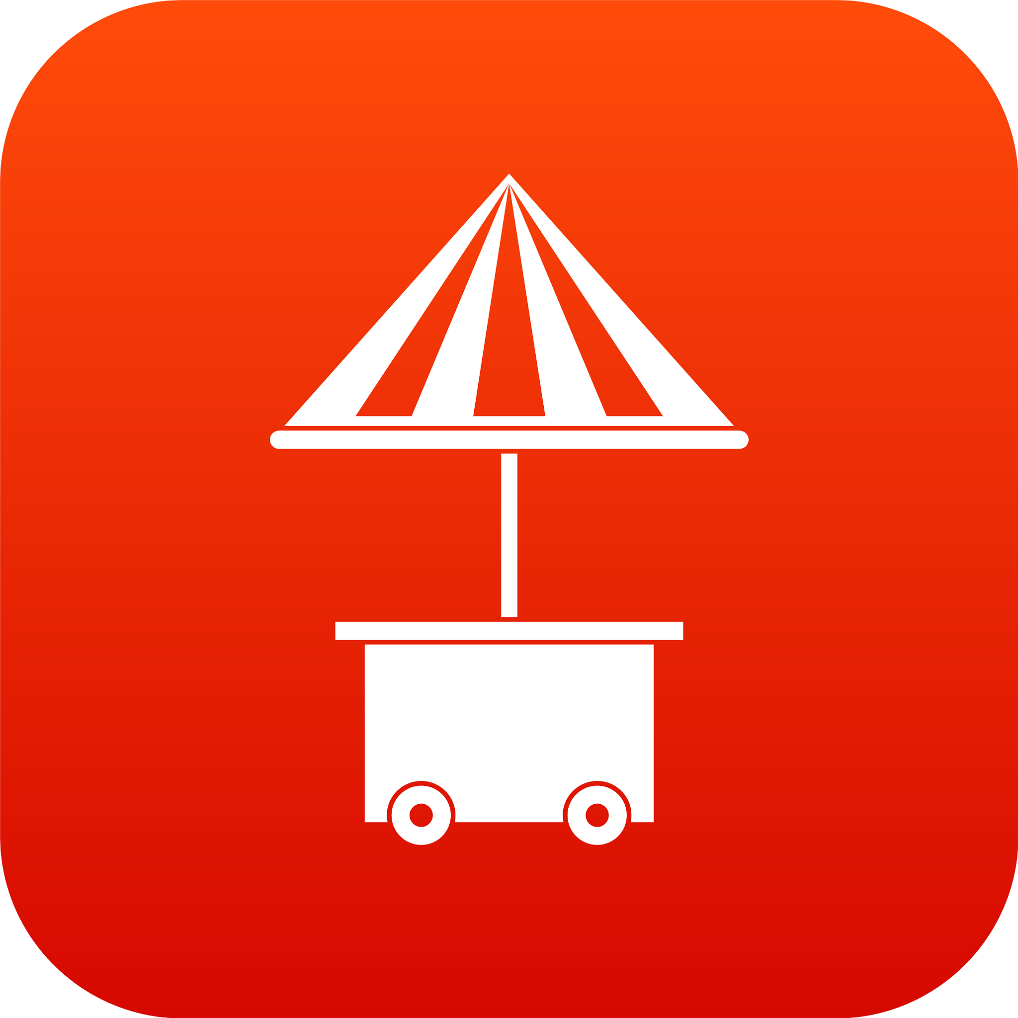 mobile cart with umbrella for sale food icon