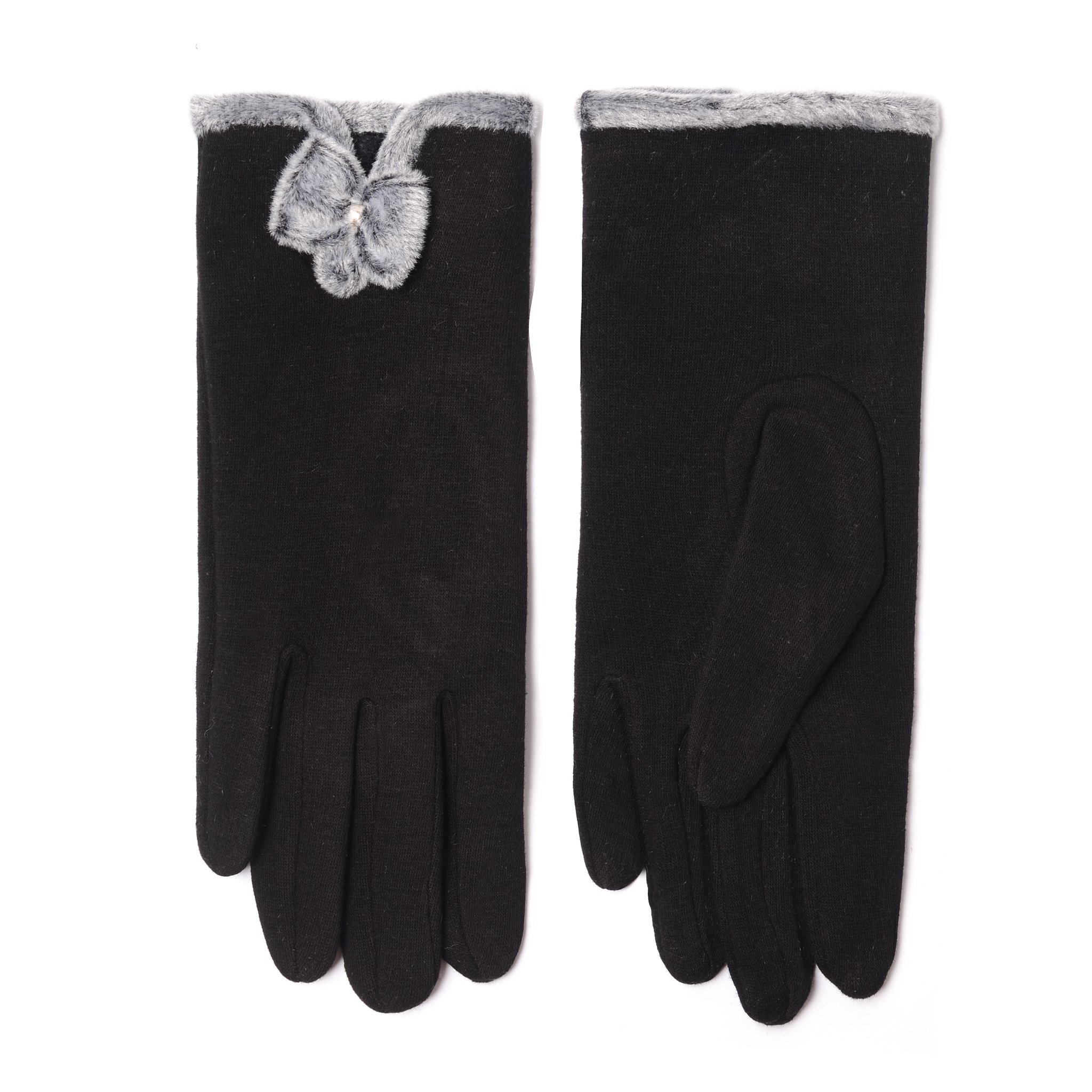 women's black gloves isolated on white