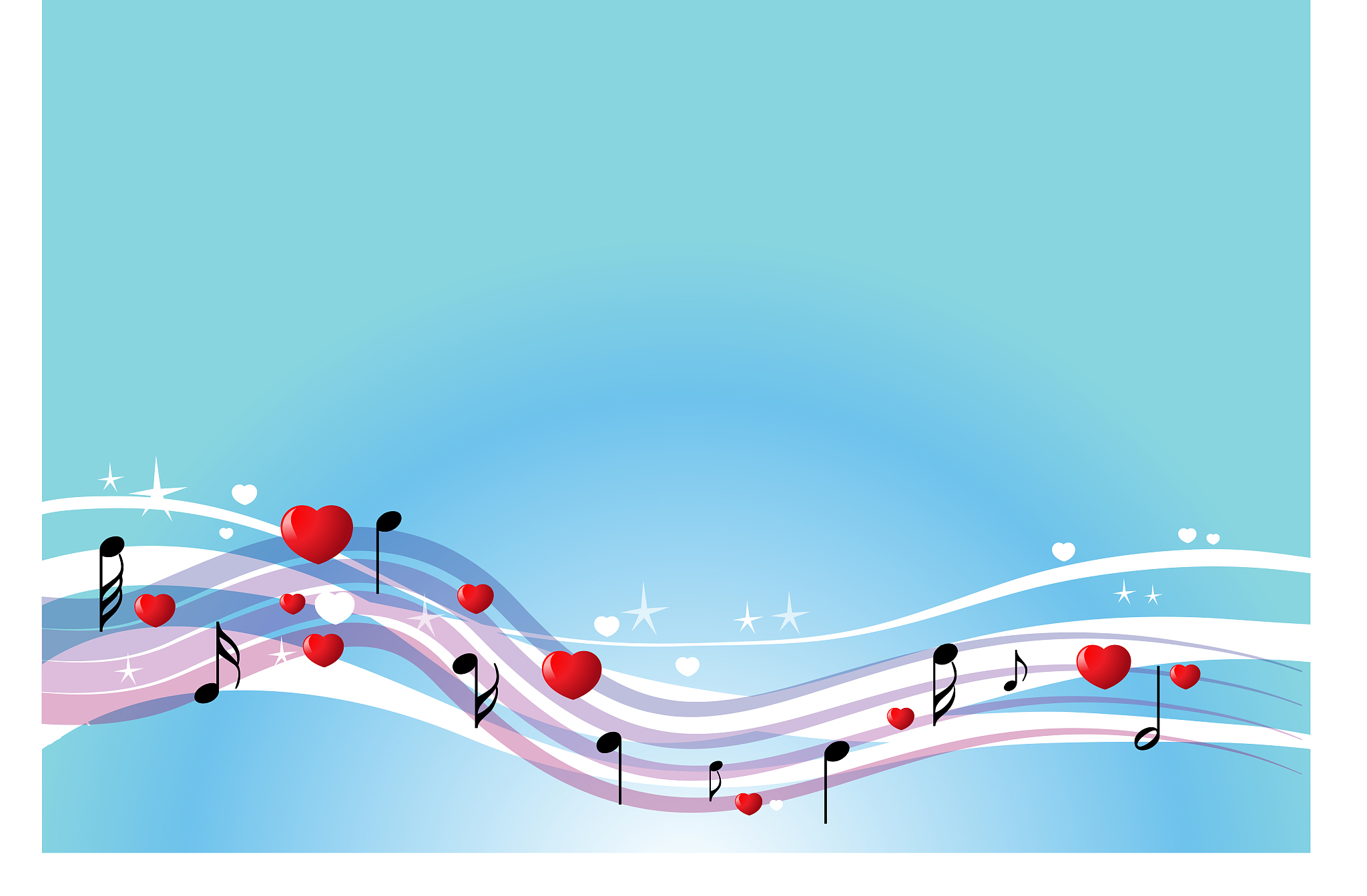 vector music and love background
