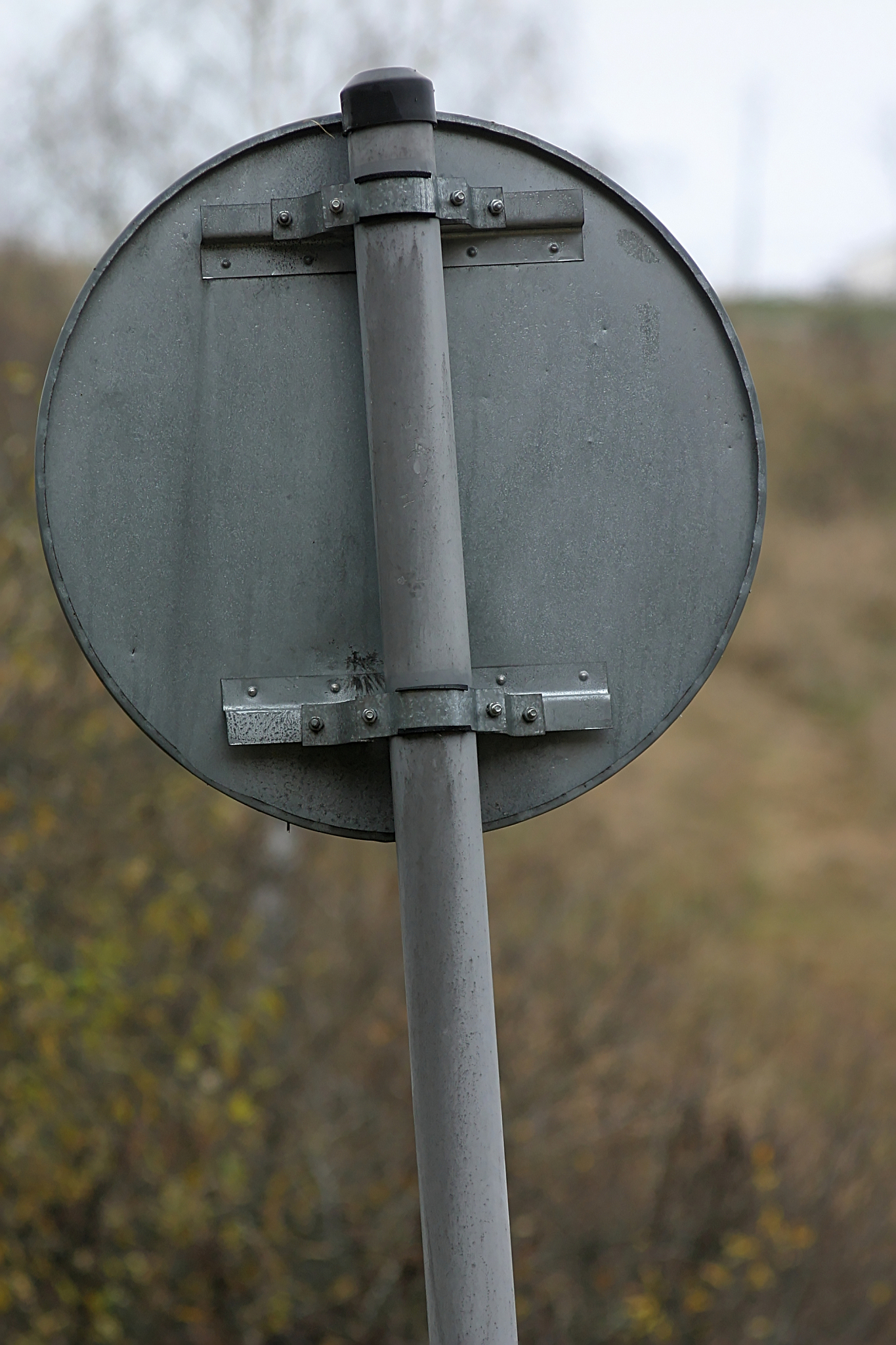 reverse side of a road sign