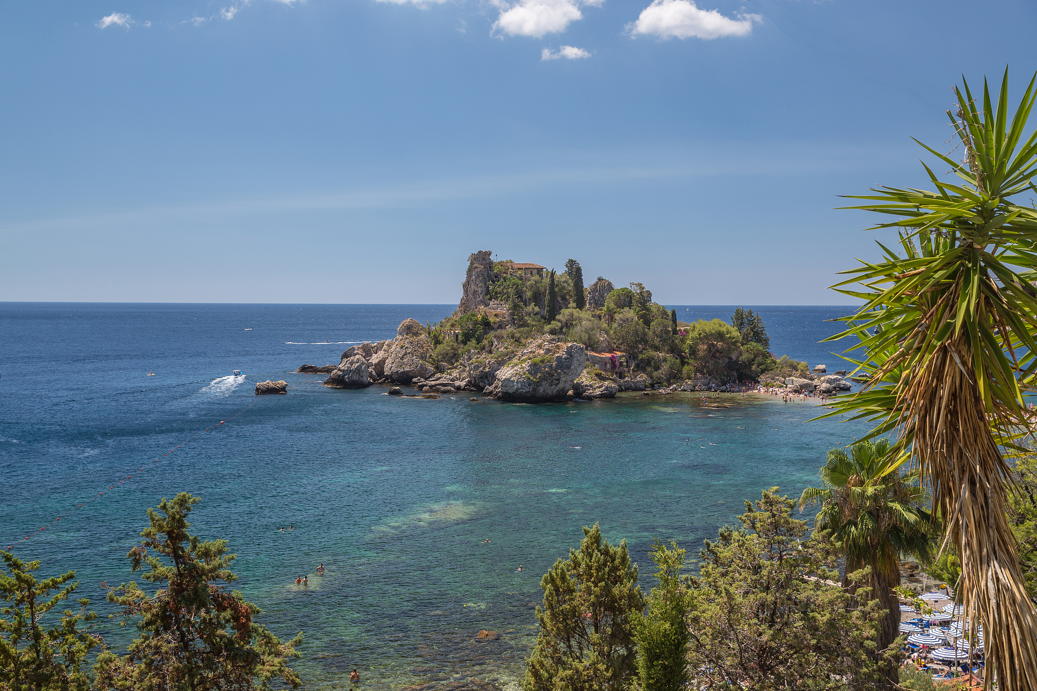 the bay and beach in taormina in sicily