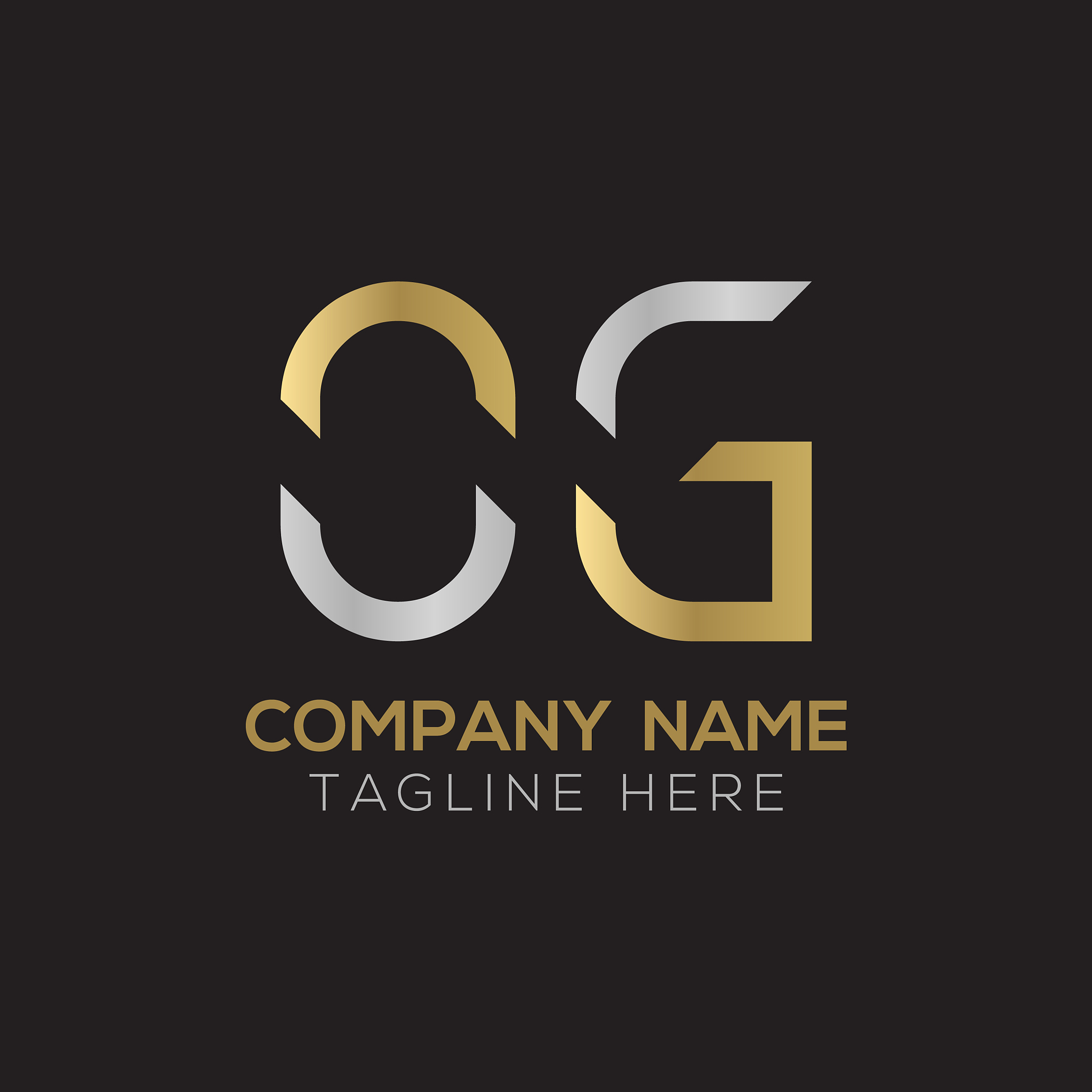 initial simple letter og logo design template