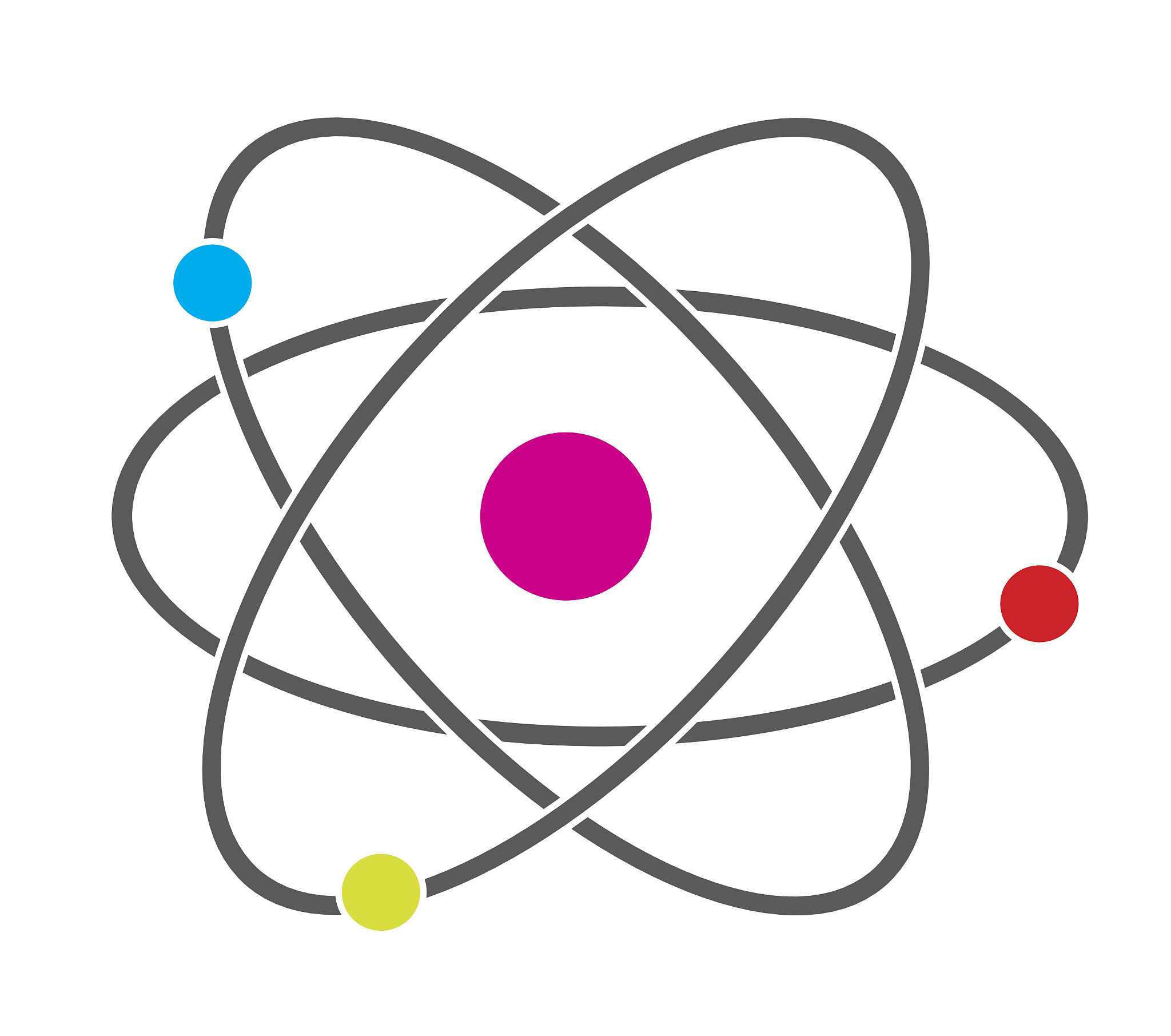 atom icon vector isolated in white background.