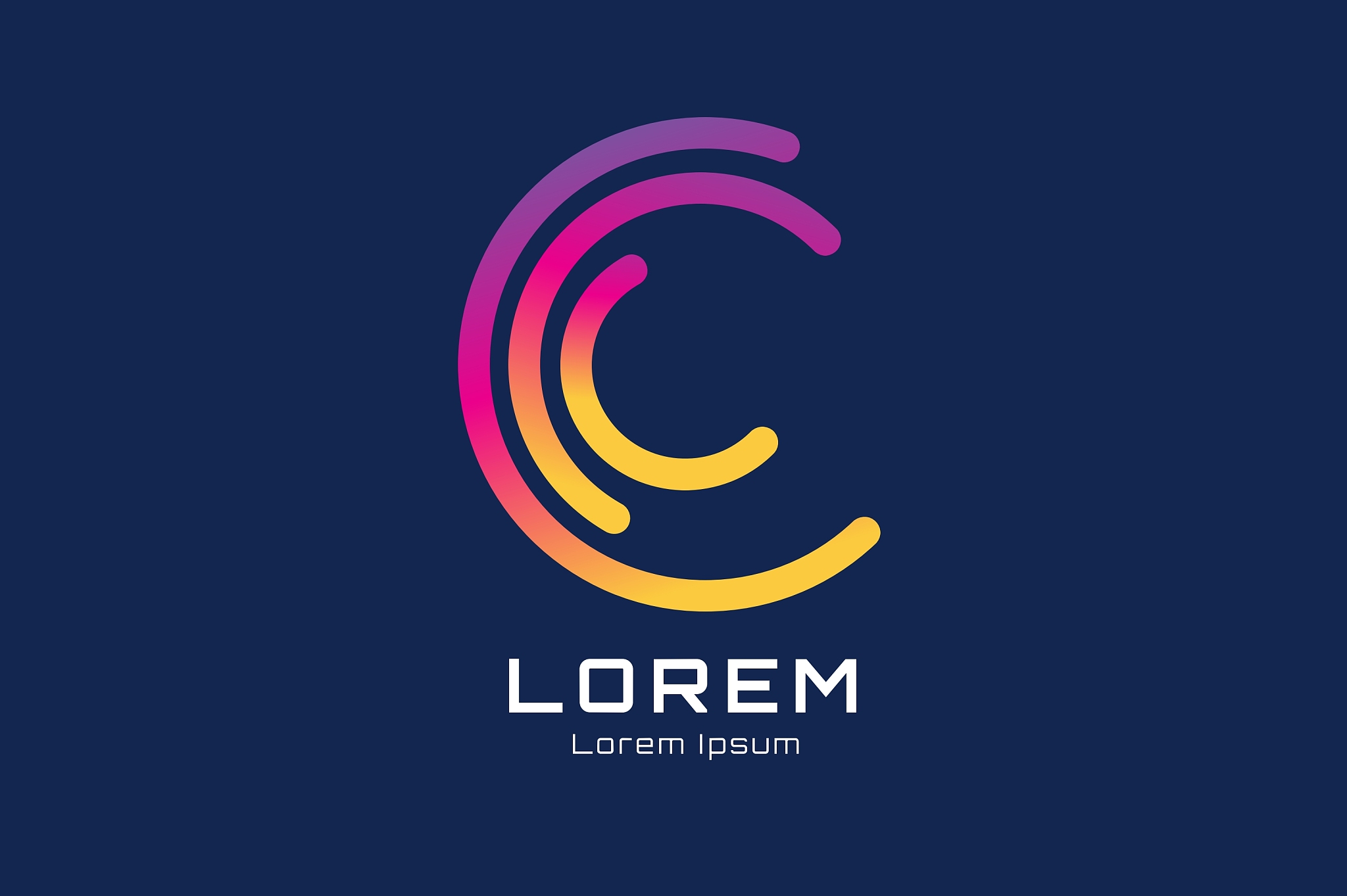 c logo template abstract circle shape and