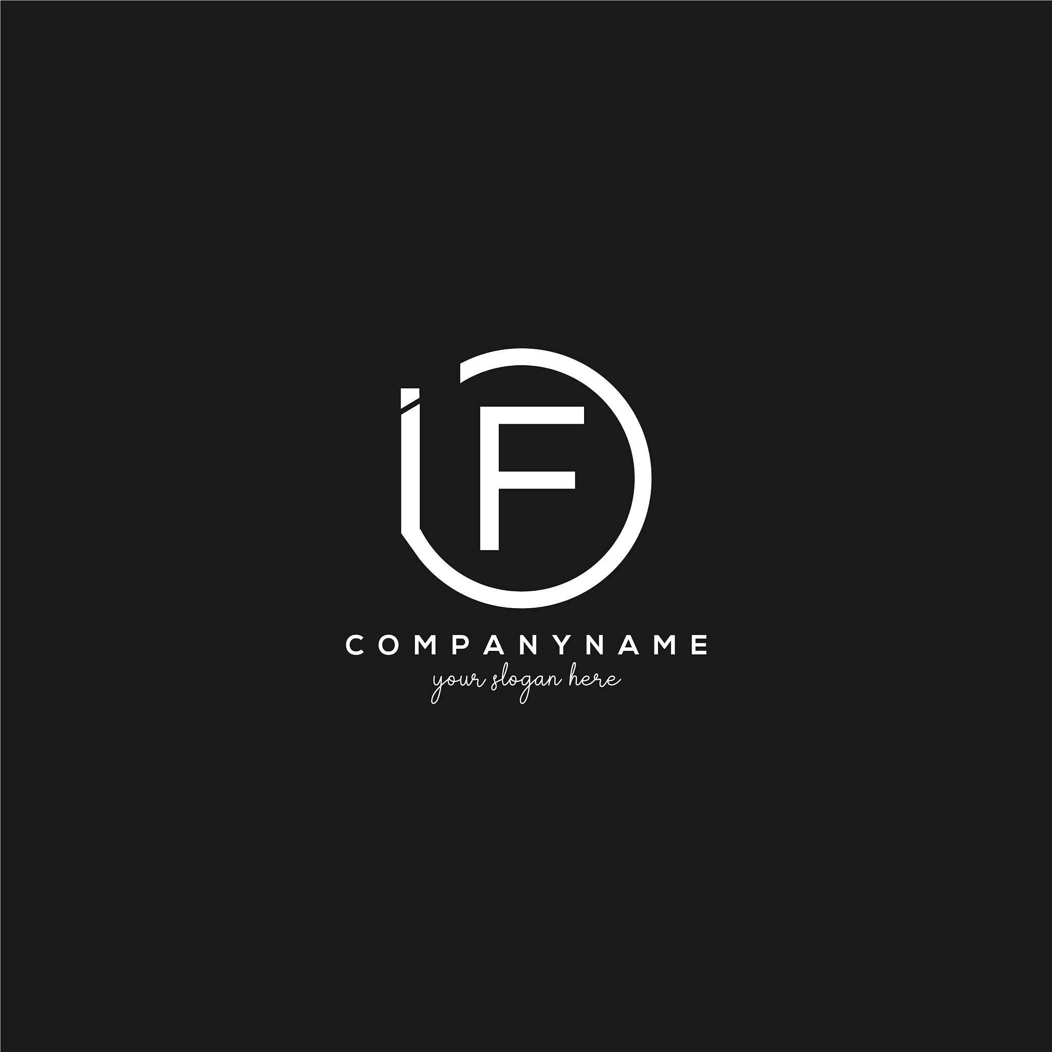 initial ifi letter logo with circle template