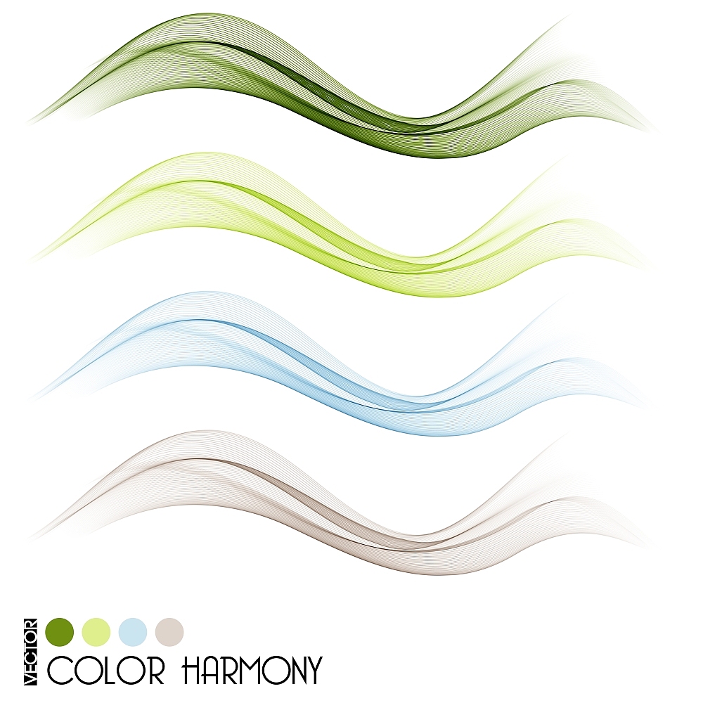 set of color curve lines design element. vector illustration