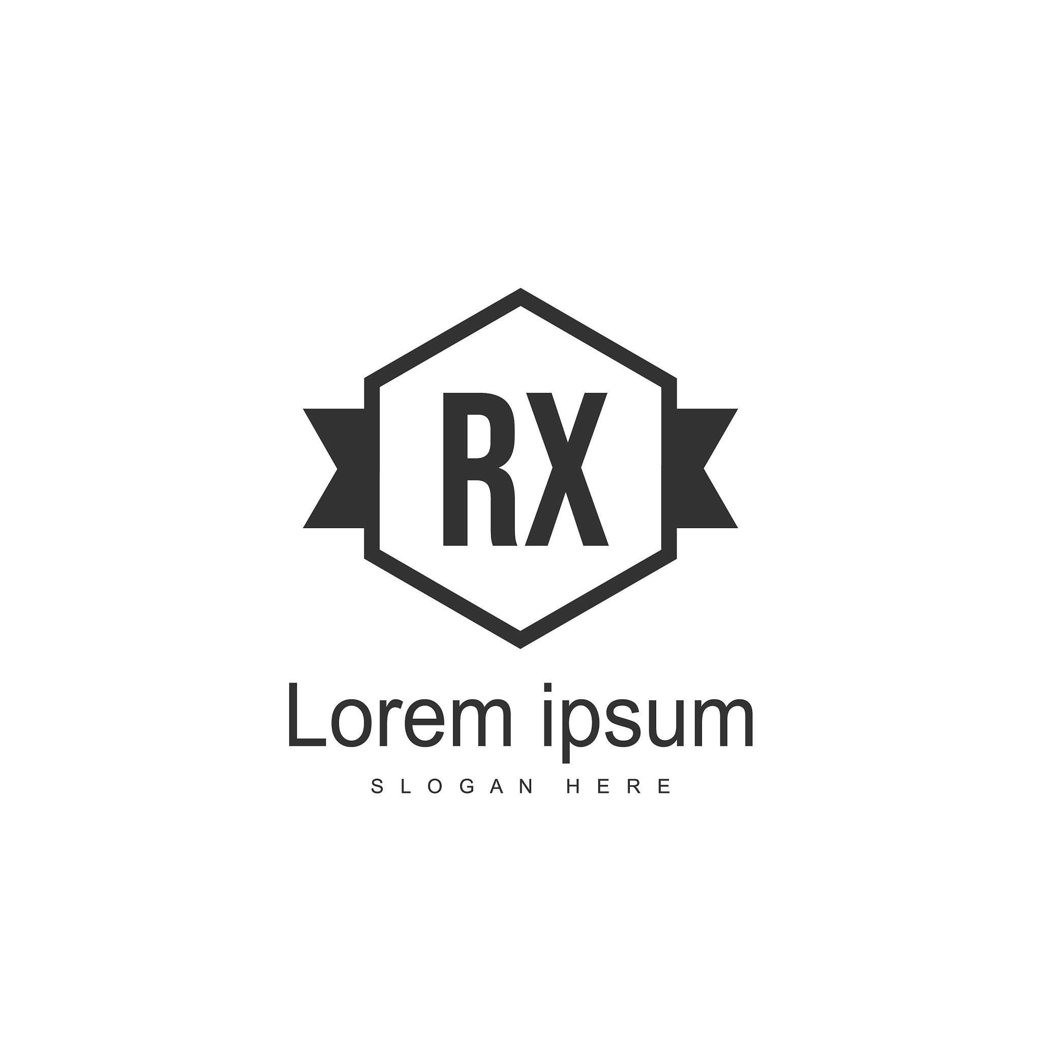 initial rx logo template minimalist letter logo