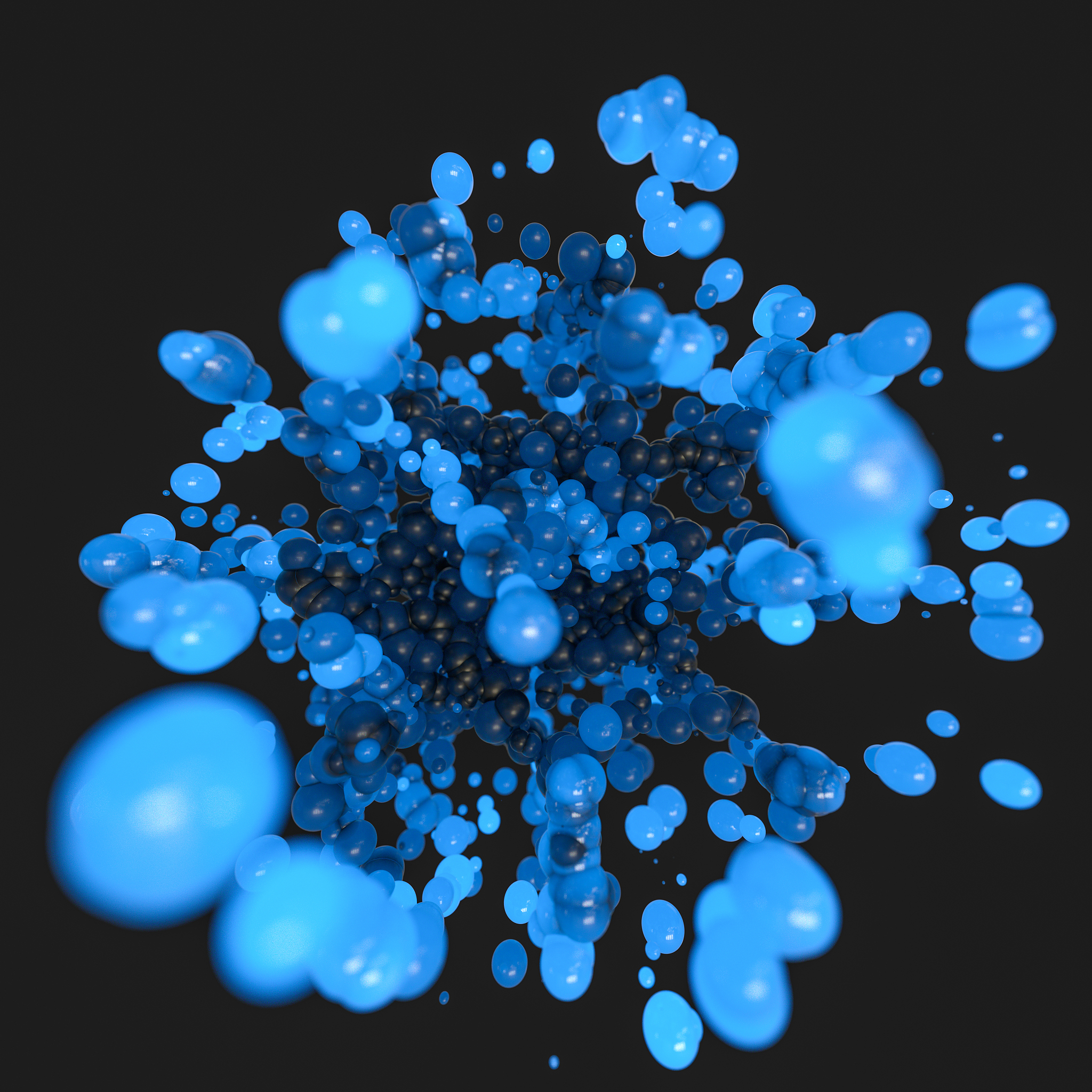 glowing and flying spheres with white background, 3d rendering.
