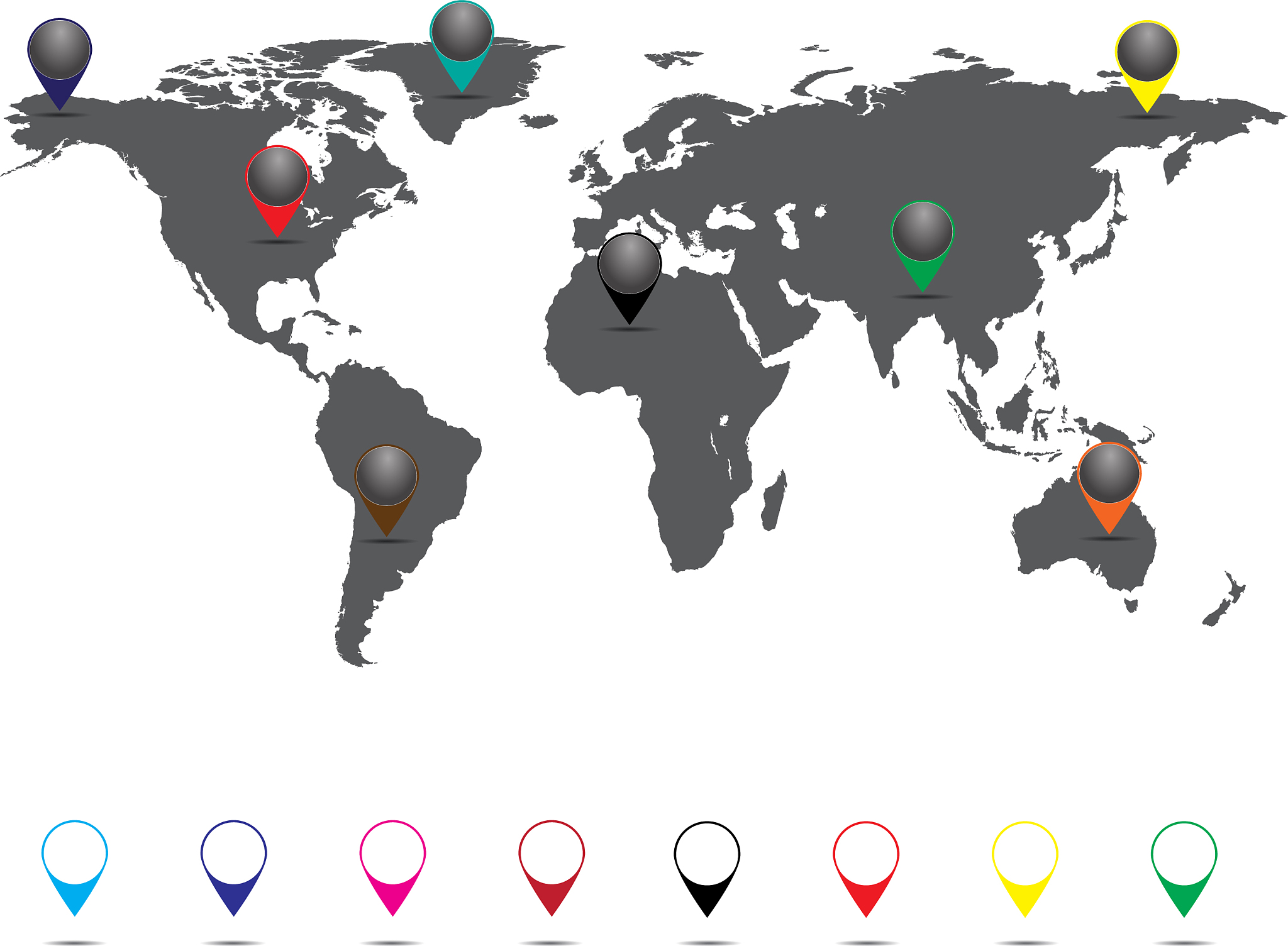 land with color labels set of graphics