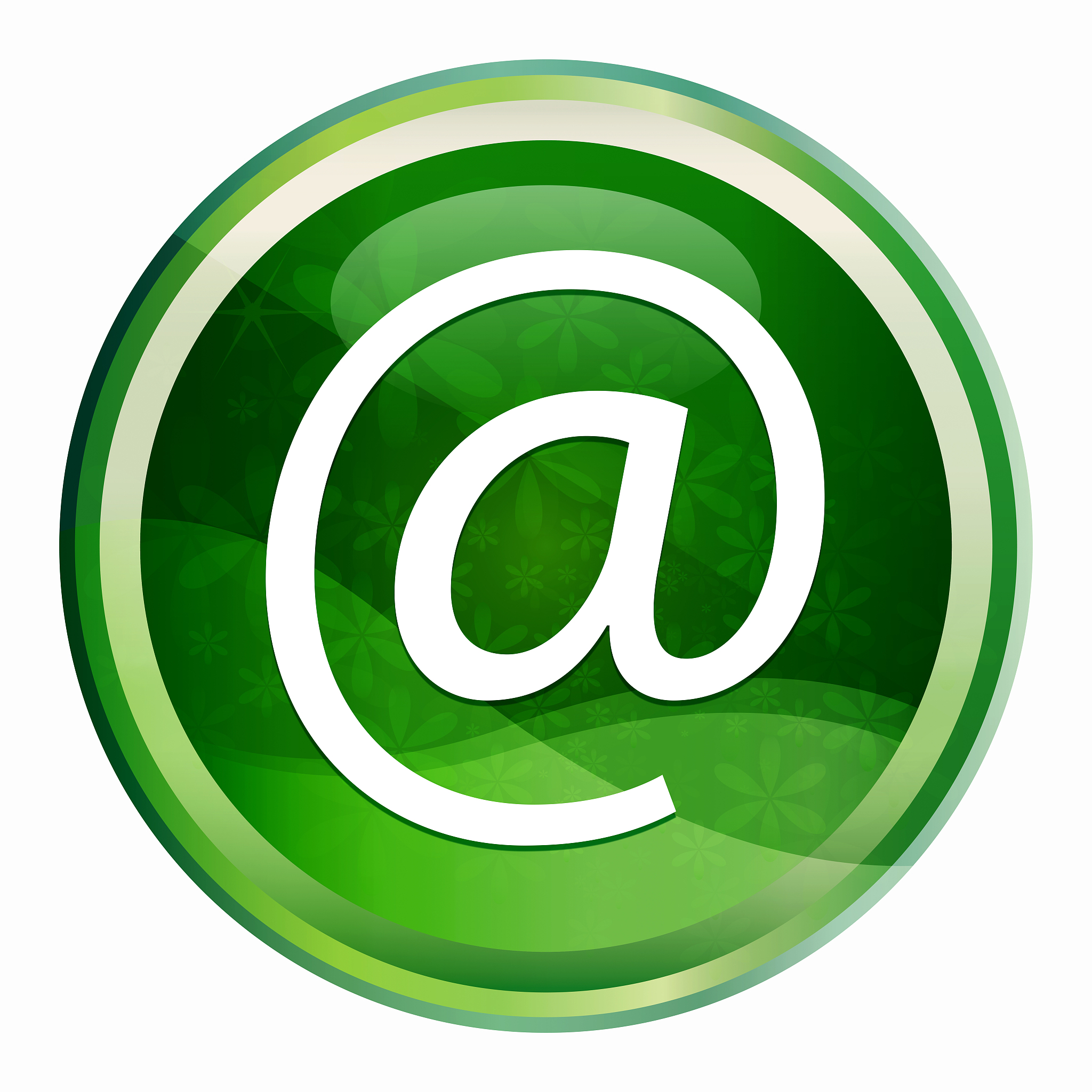 email address icon natural green round button