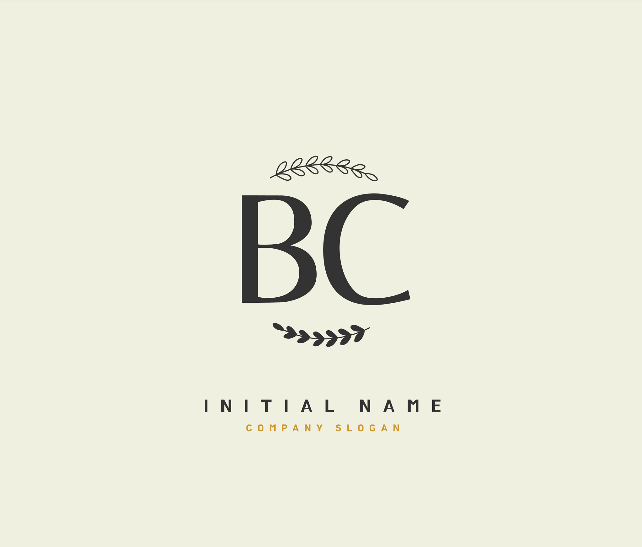 b c bc beauty initial logo handwriting logo of
