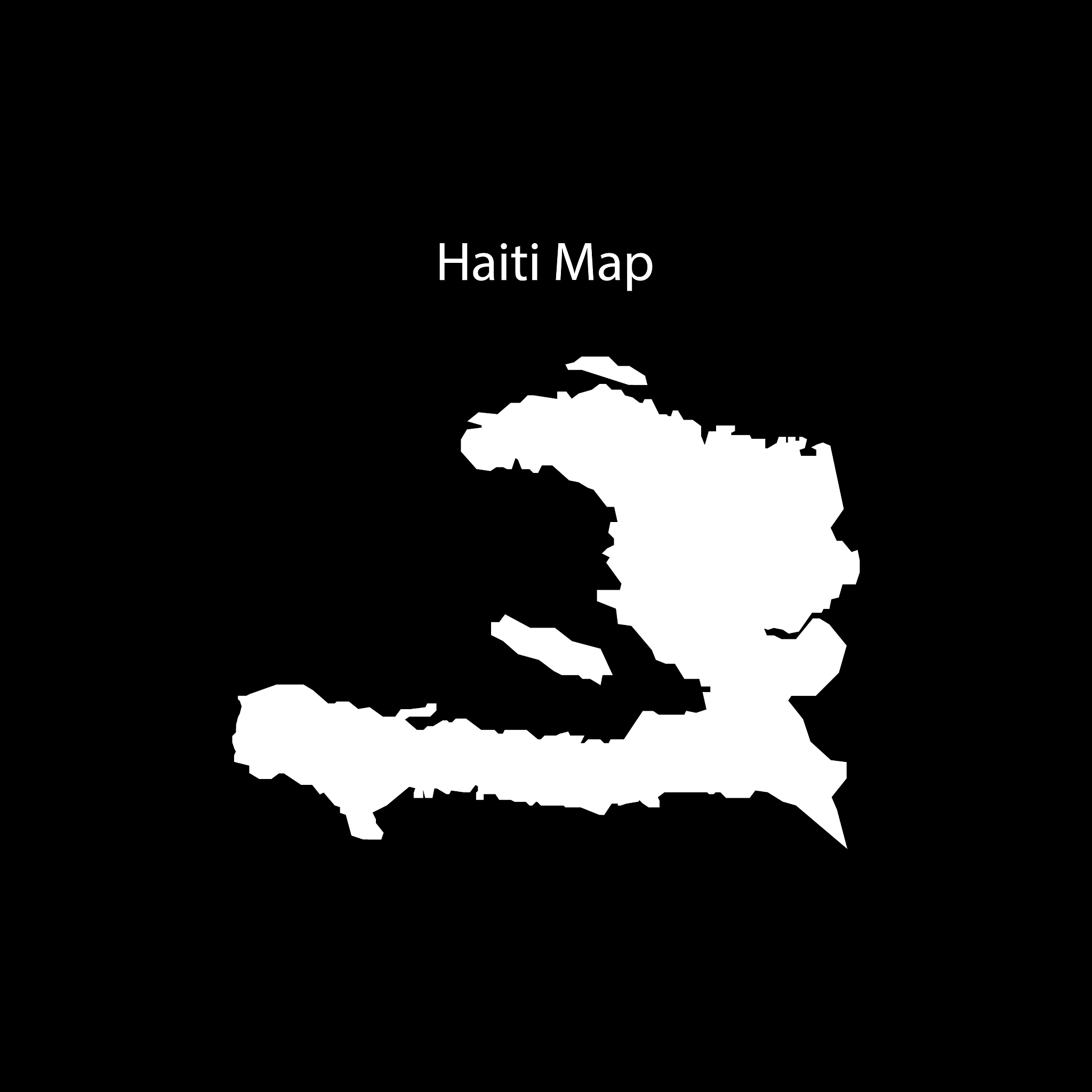 haiti map on a black background sign eps ten