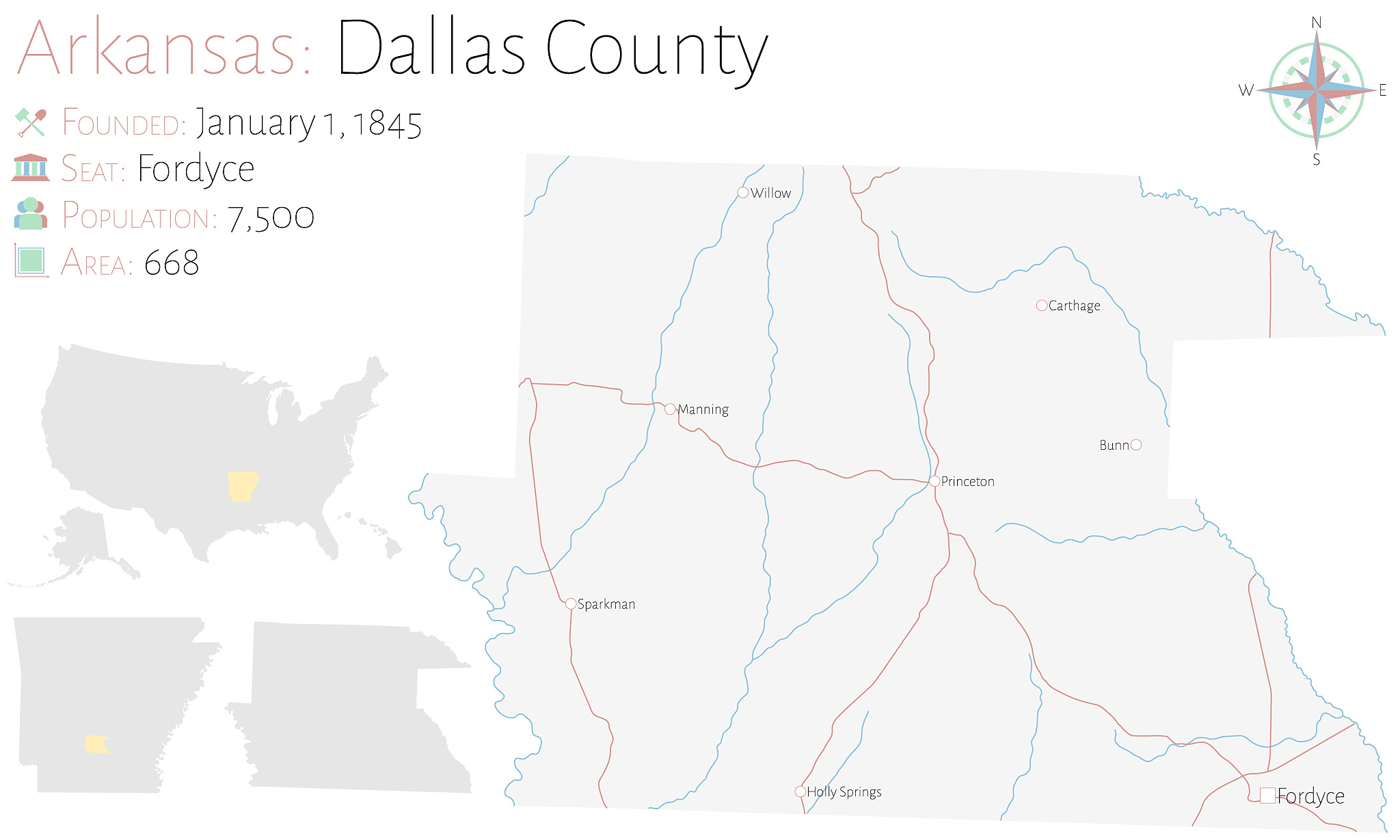 map of dallas county in arkansas