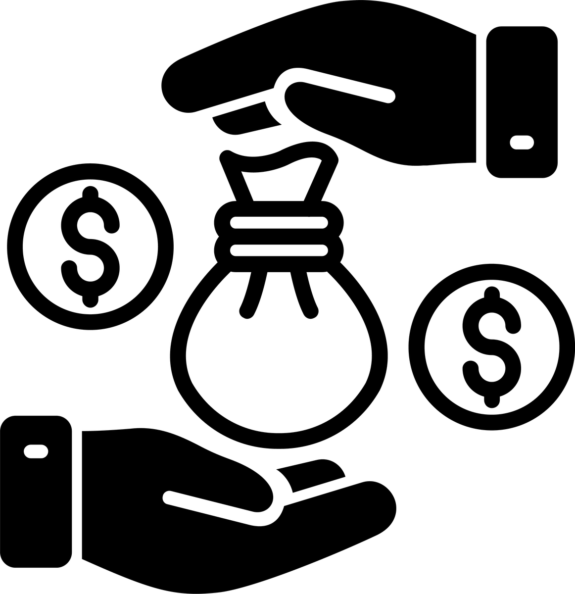 资金线条填充图标