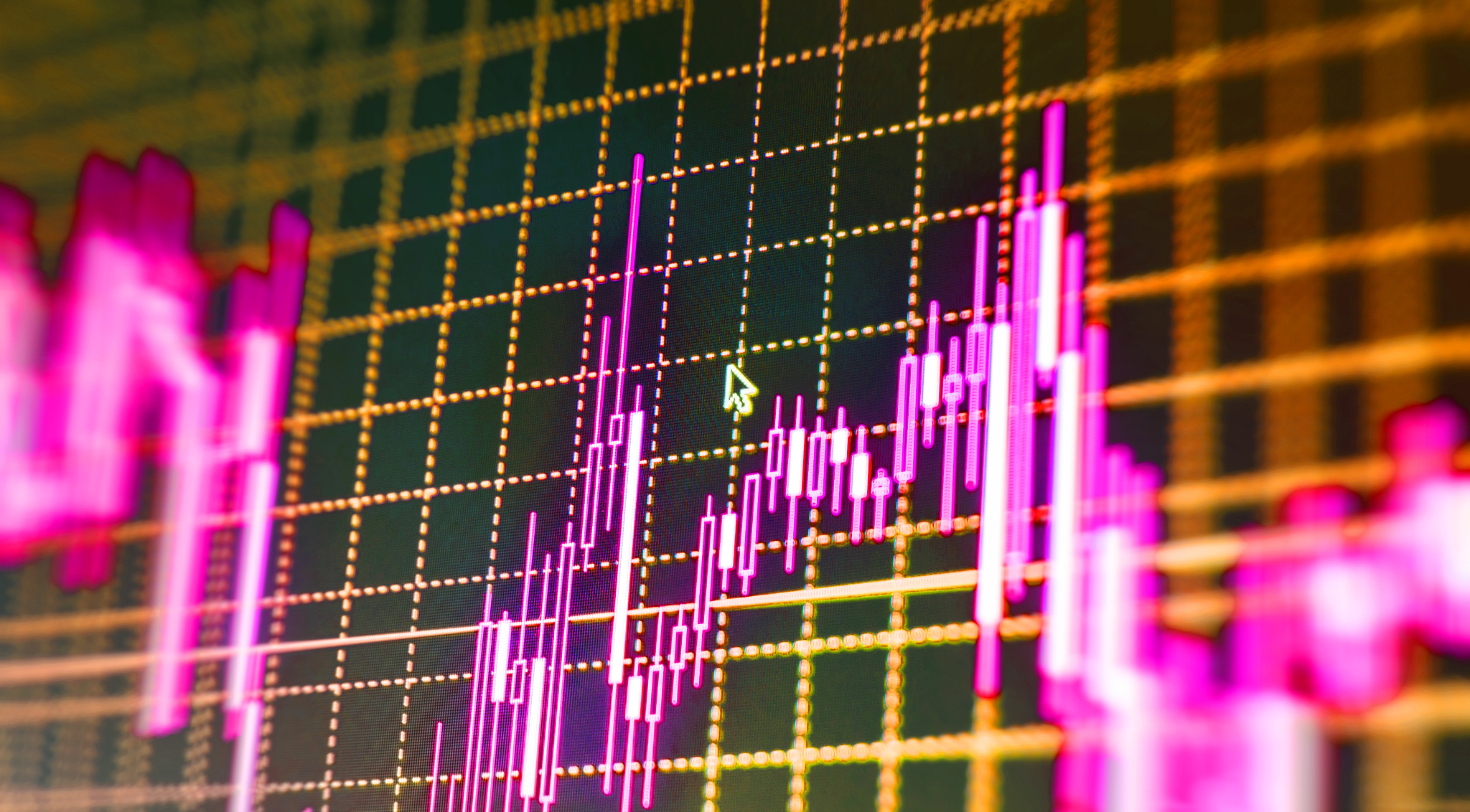stock market graph and bar chart price display