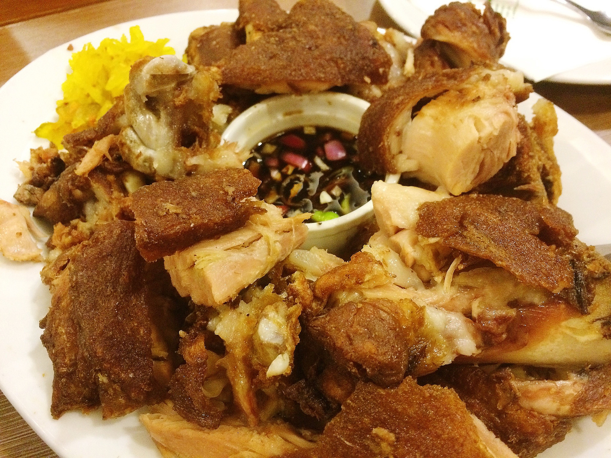 high angle view of food served in plate