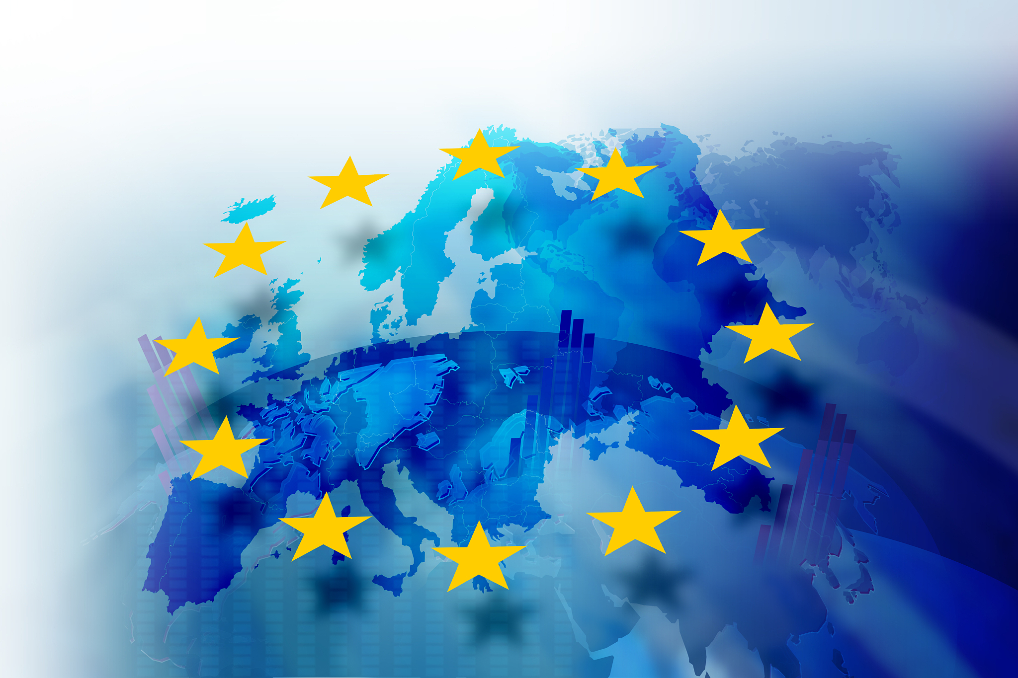flaga unii europejskiej na tle mapy europy