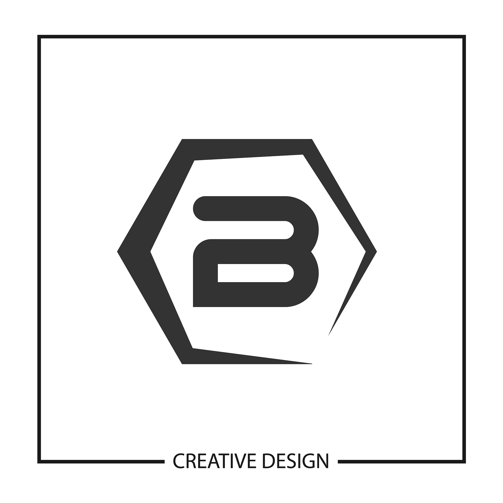 initial letter b logo template design