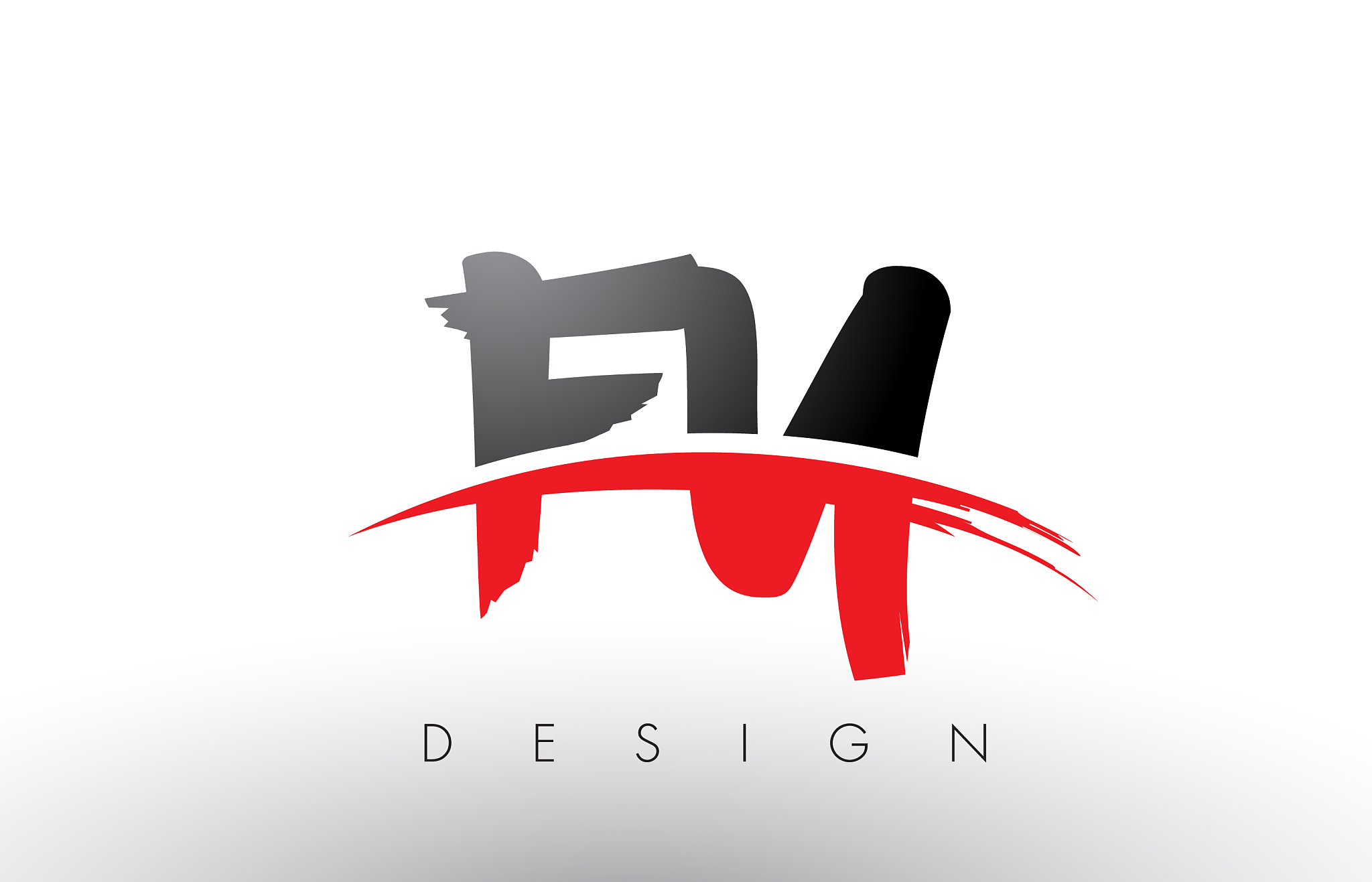 fy f y brush logo letters with red and black