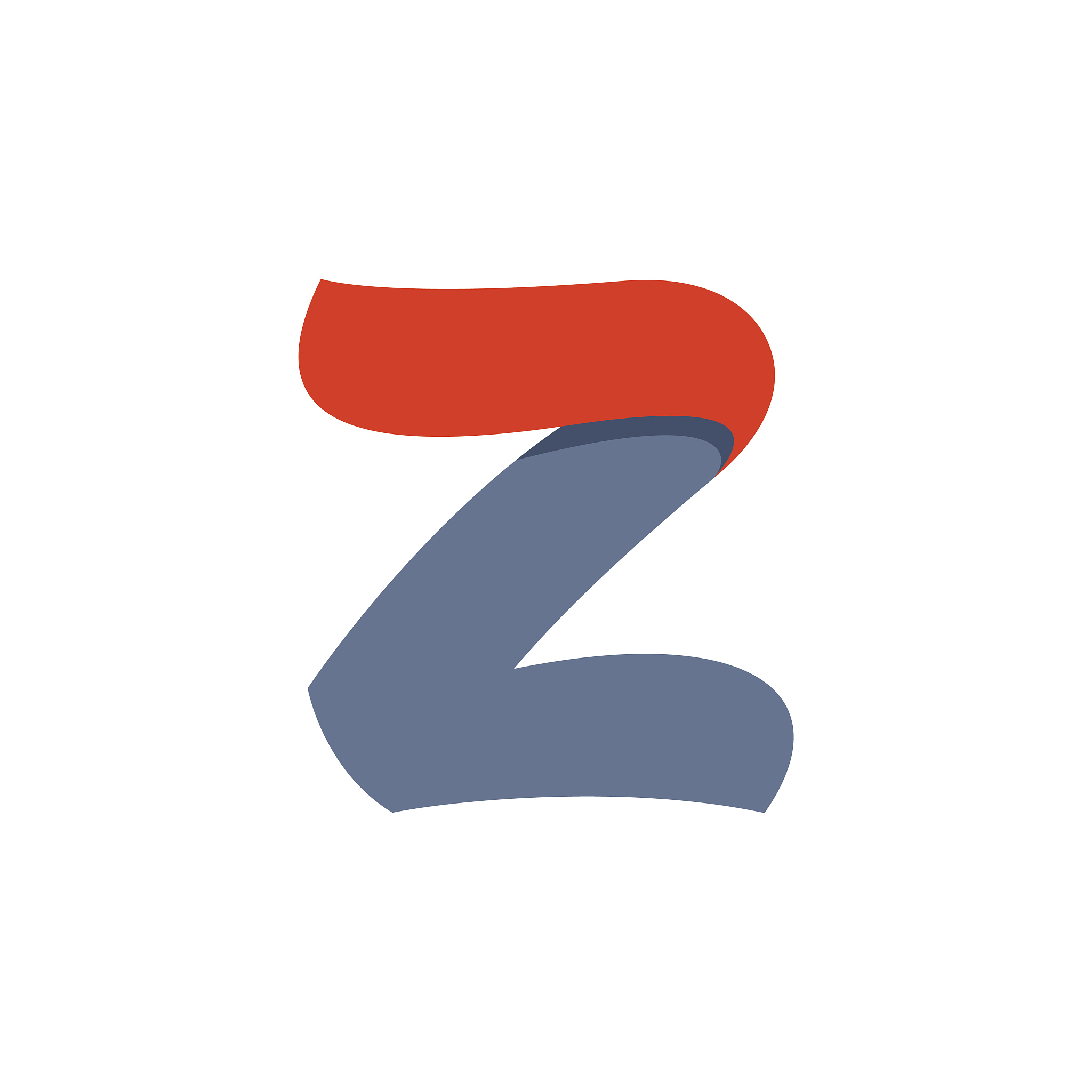 z letter icon with fast speed red flag line.