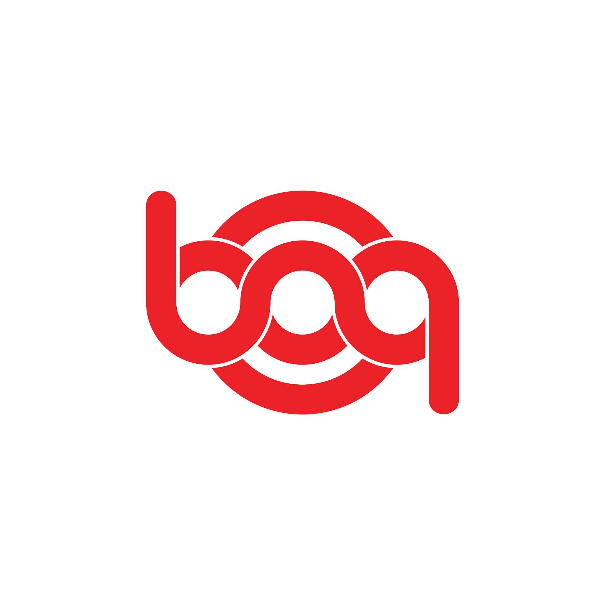 letters bq linked helix infinity design logo
