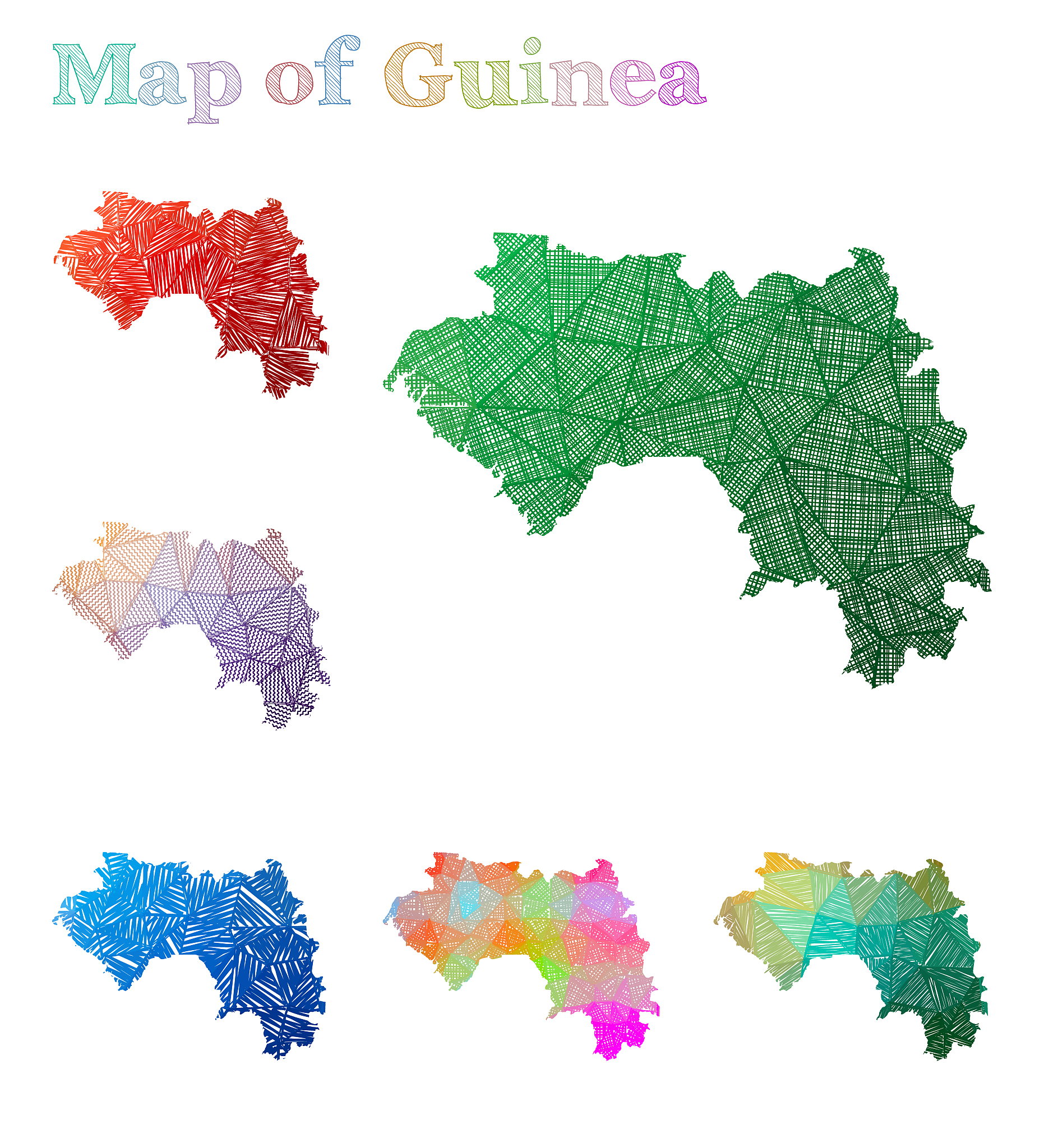 hand-drawn map of guinea.