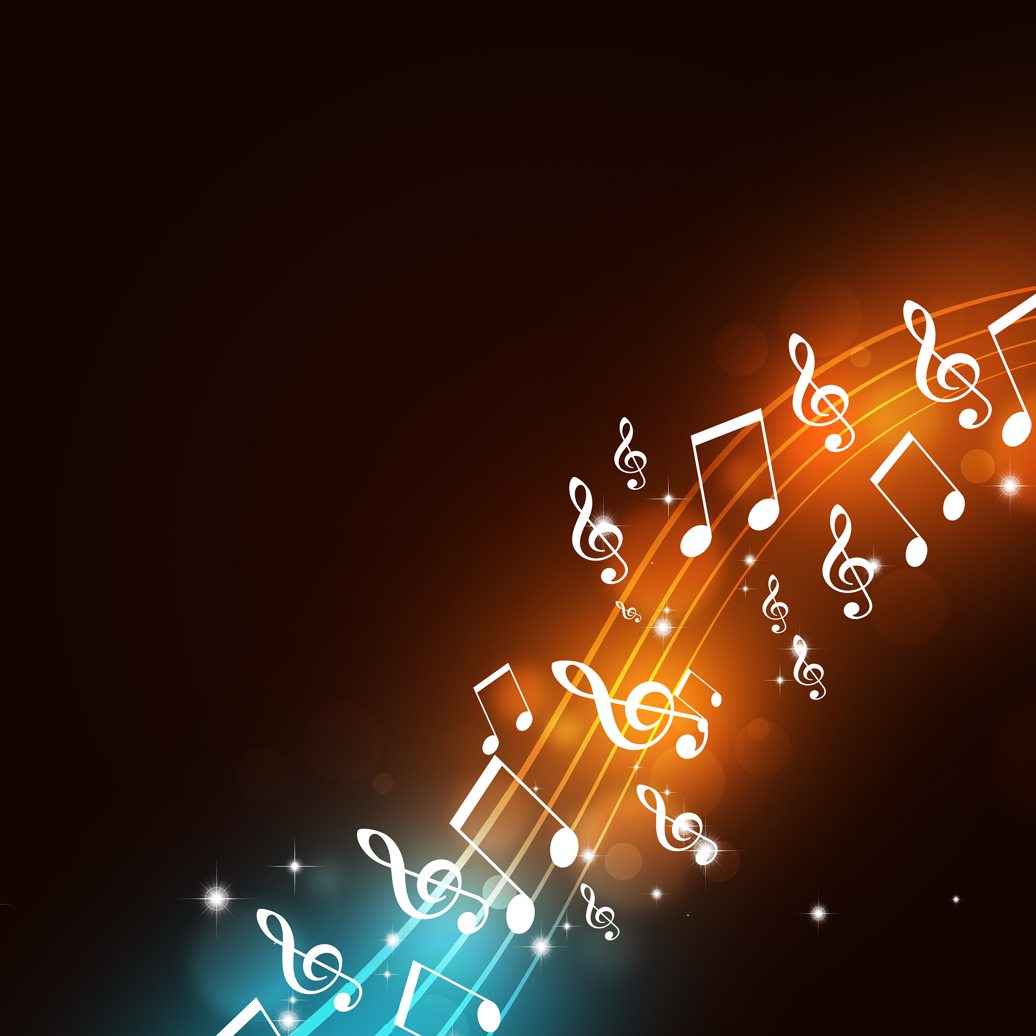 music notes party lights