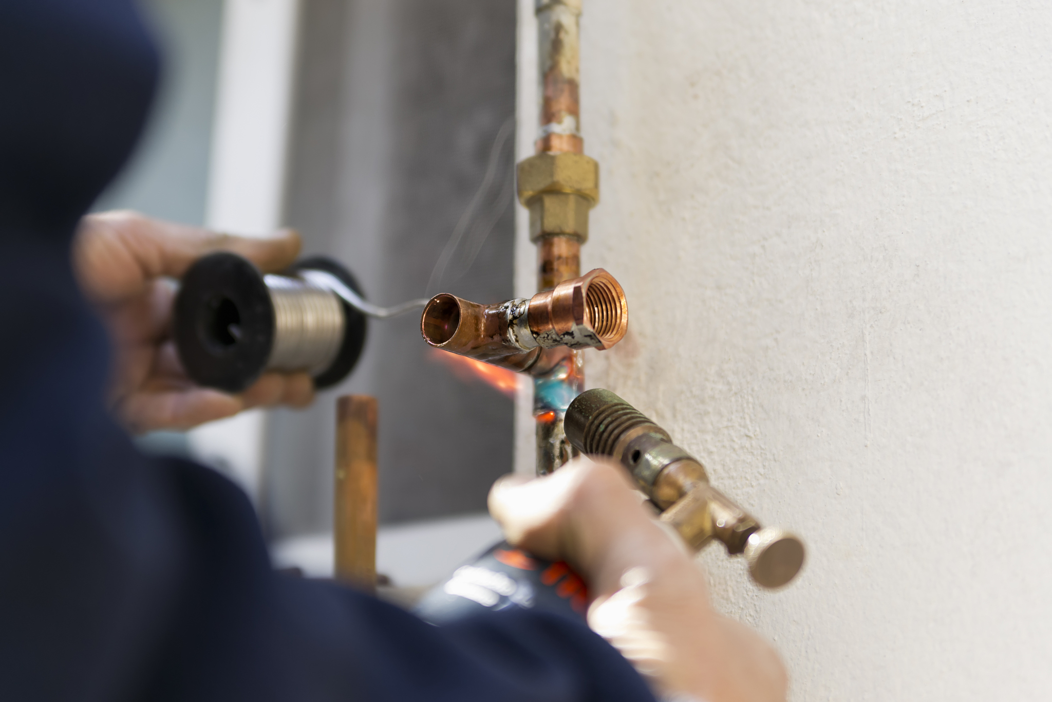 soldering copper pipe