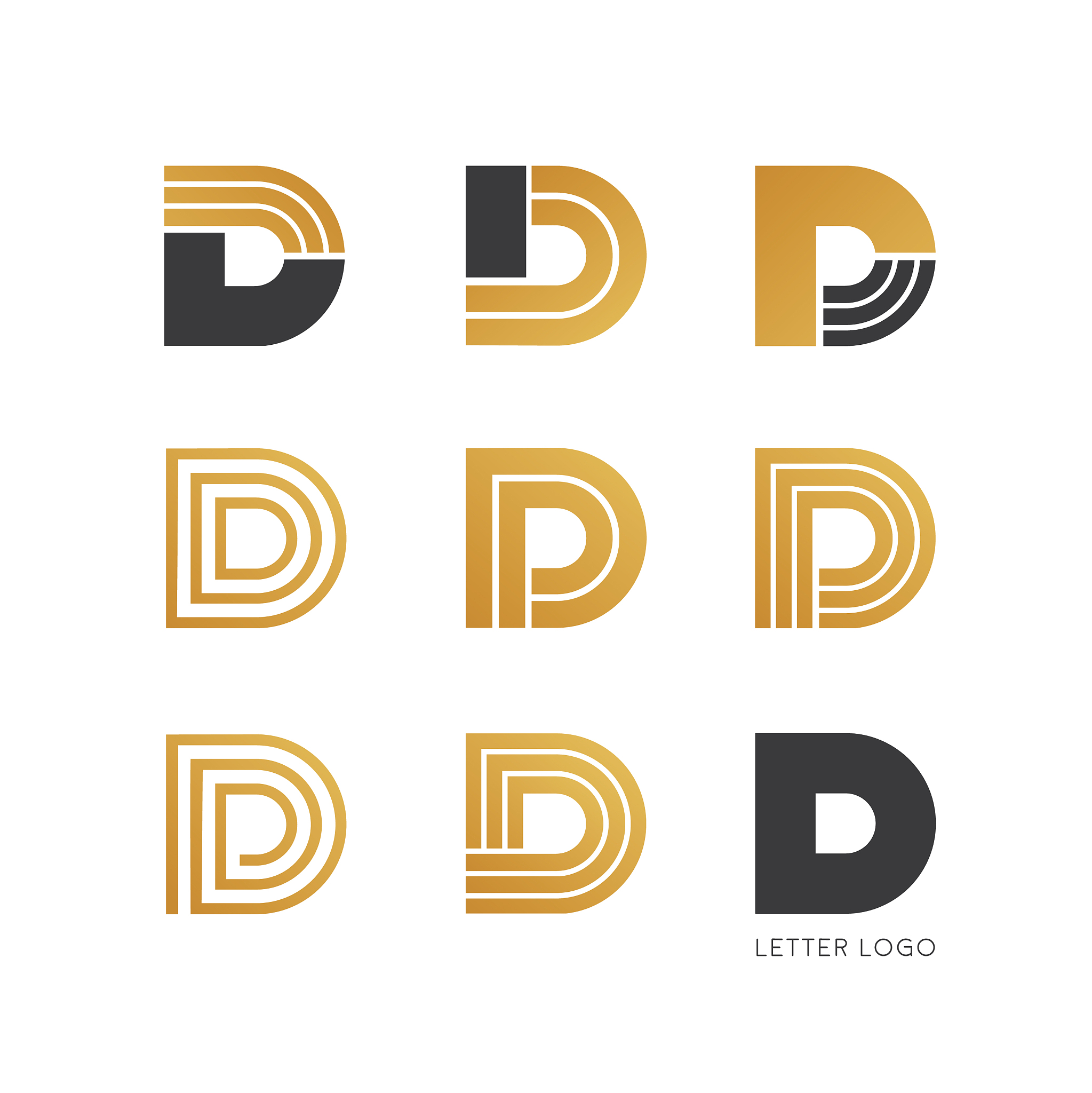 set of letter d logo design