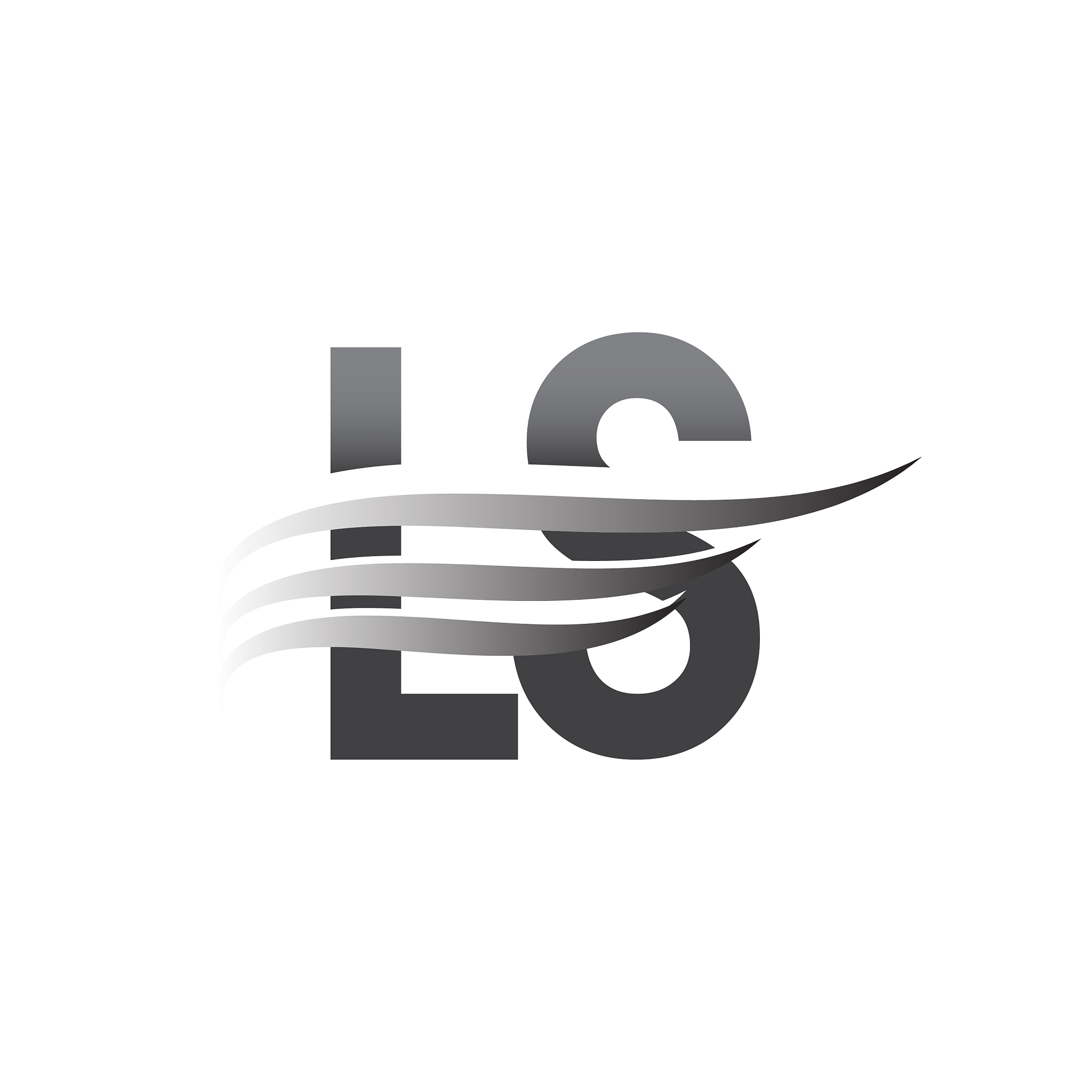 initial letter, grey color vector logotype